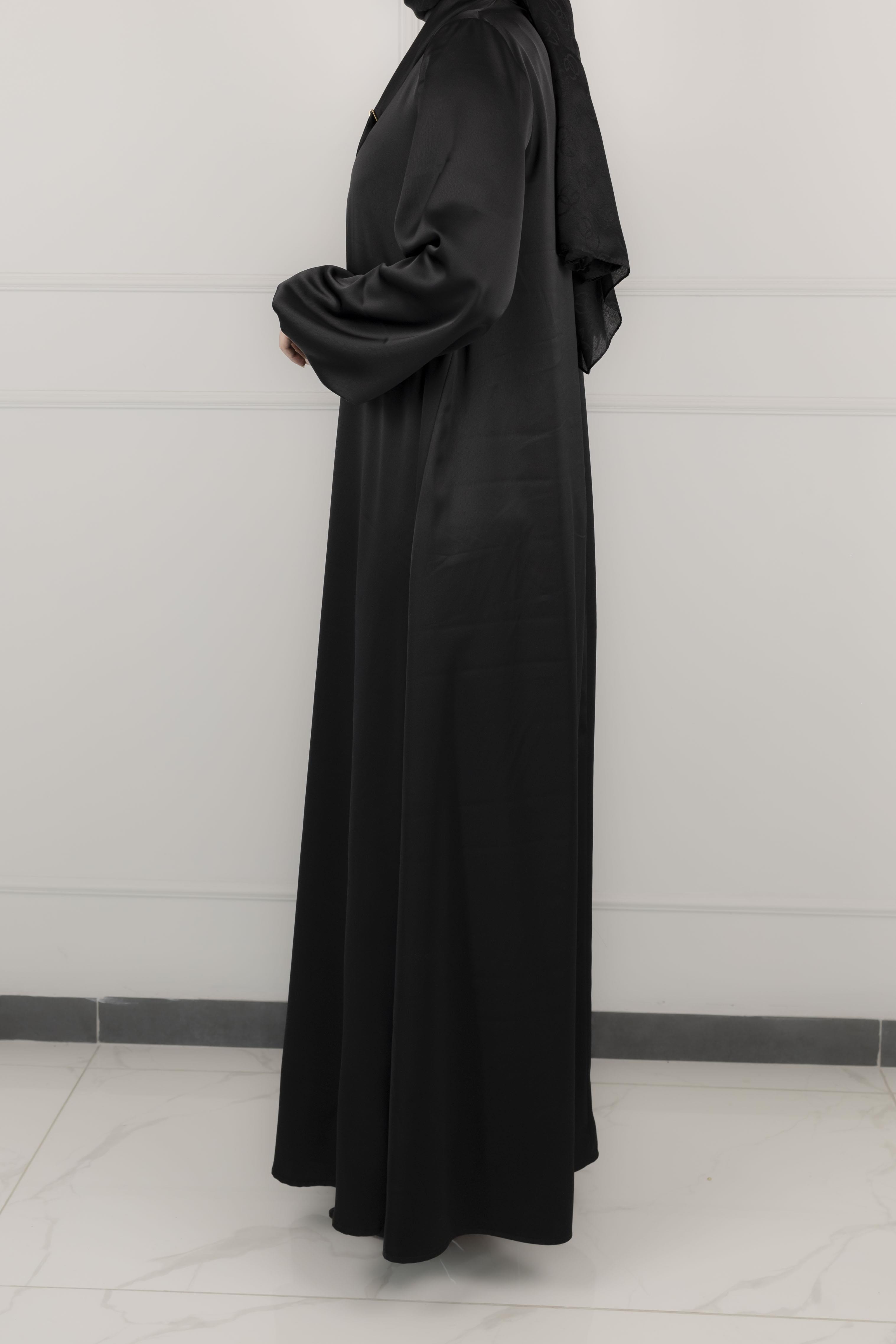 ARMİNE TREND SATEN ELBİSE Siyah OTW902