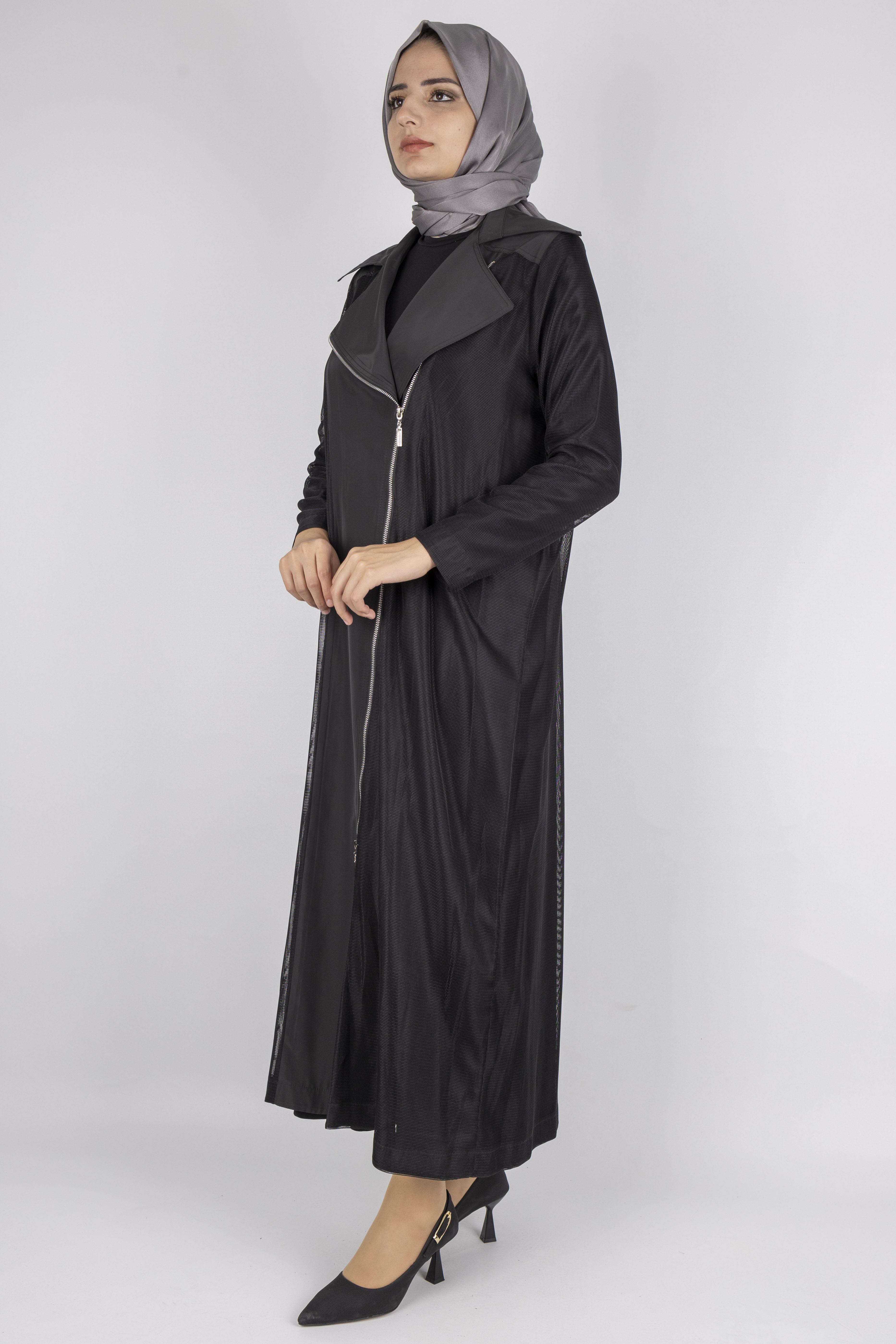 Asimetrik Sandy Kumaş Elbise Ve File Kap İkili Takım Siyah OTW25627