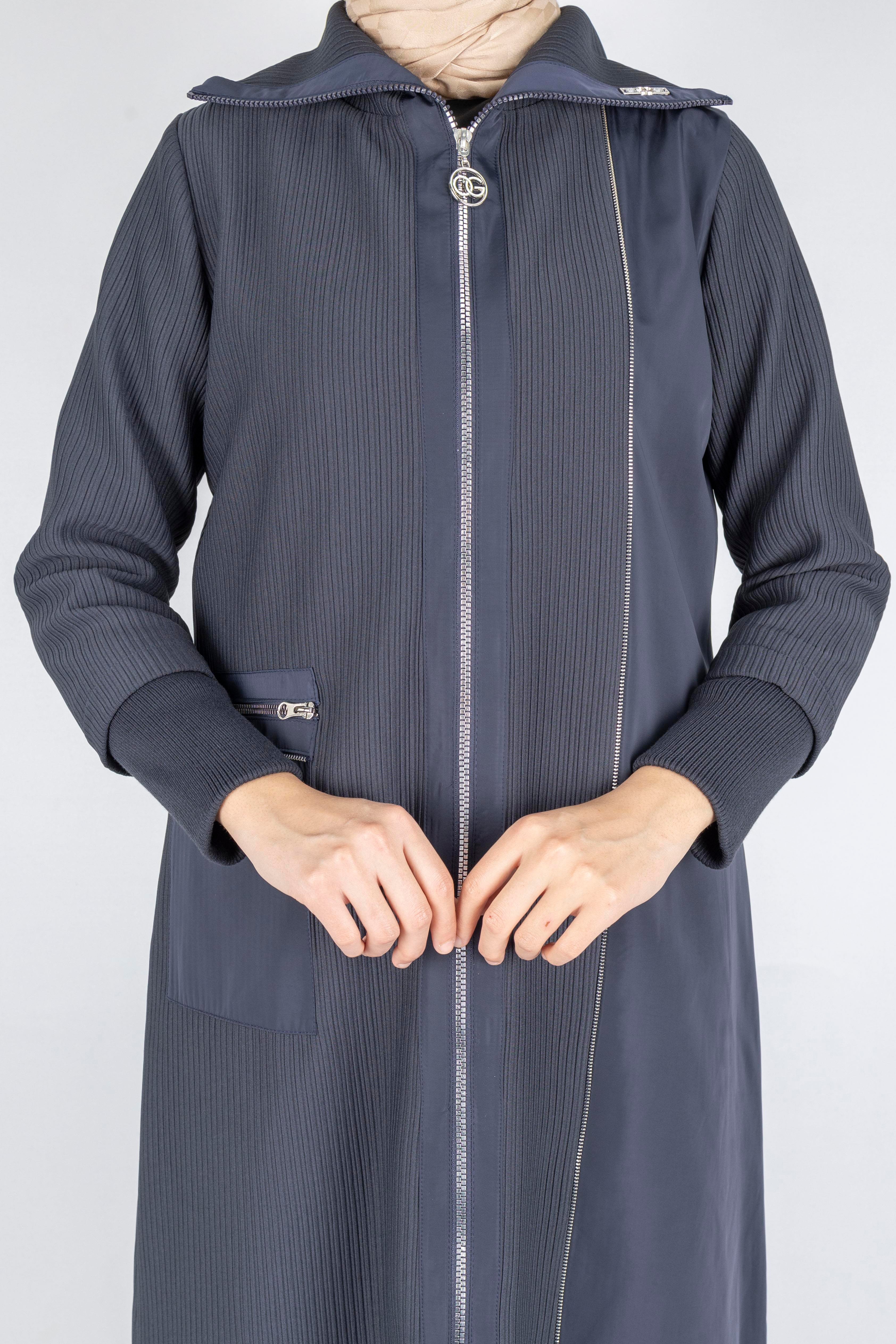 Astarlı Paraşüt Detaylı Tesettür Kap Lacivert OTW1582