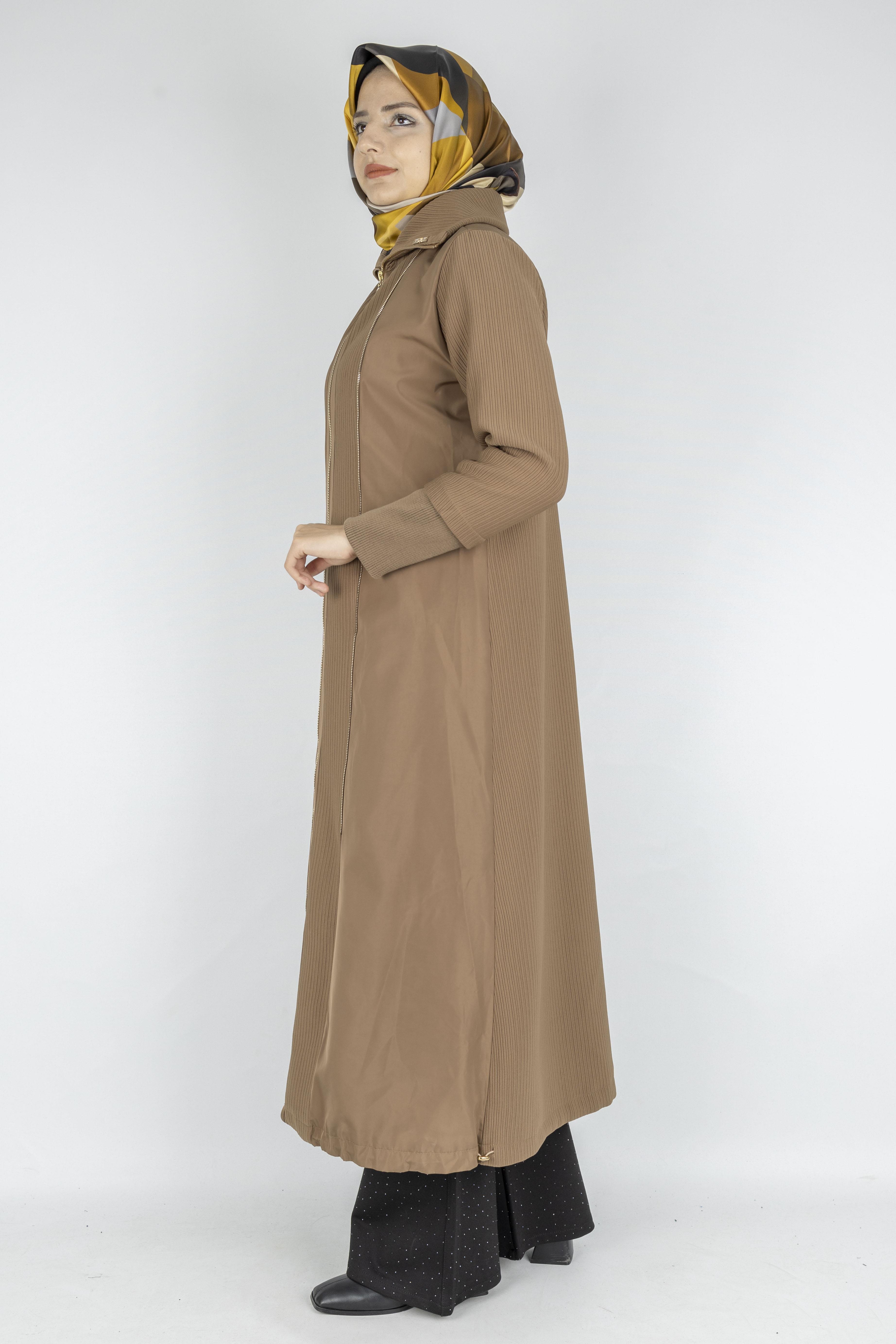 Astarlı Paraşüt Detaylı Tesettür Kap Vizon OTW1582