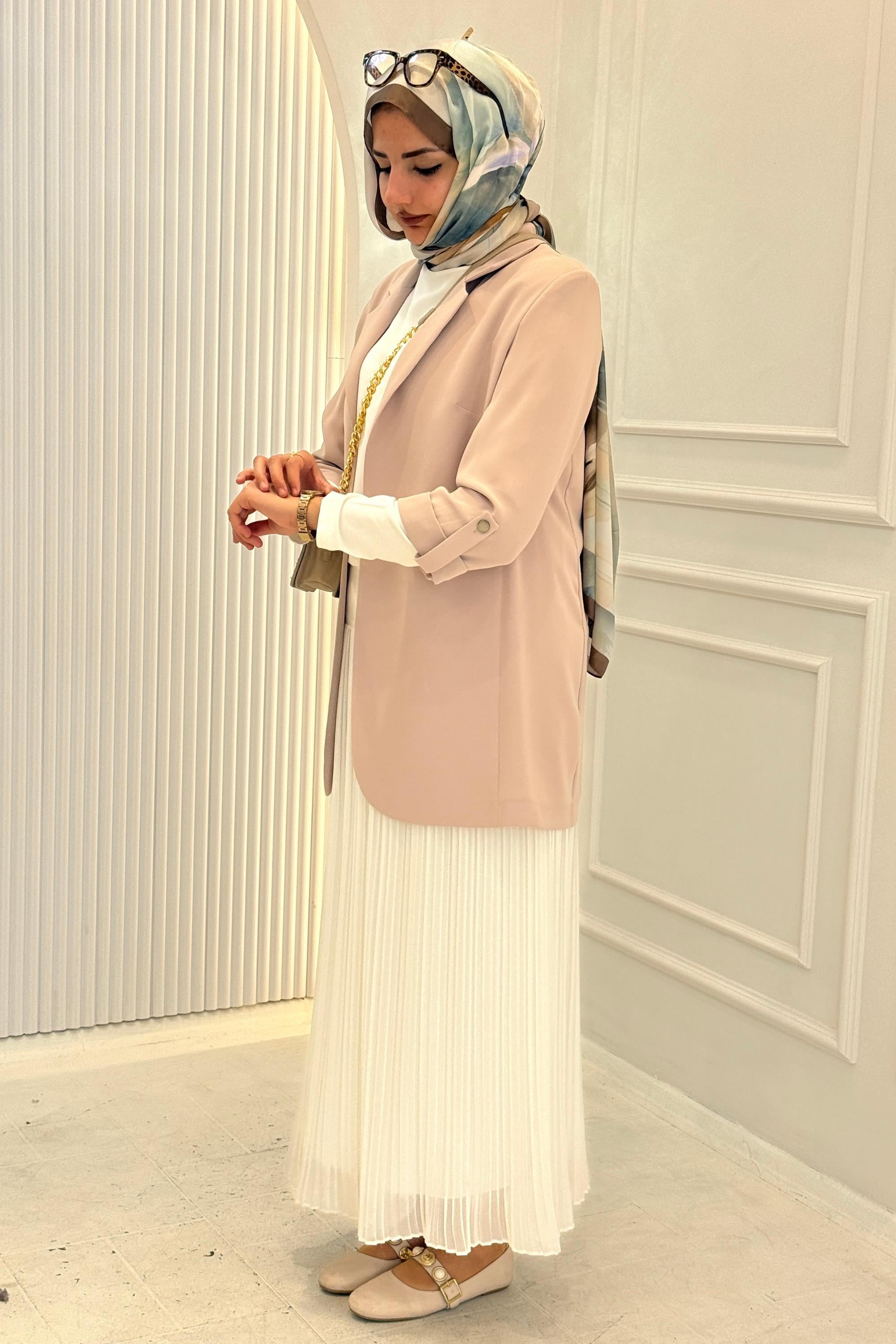 Astarsız Blazer Ceket Taş OTW1151