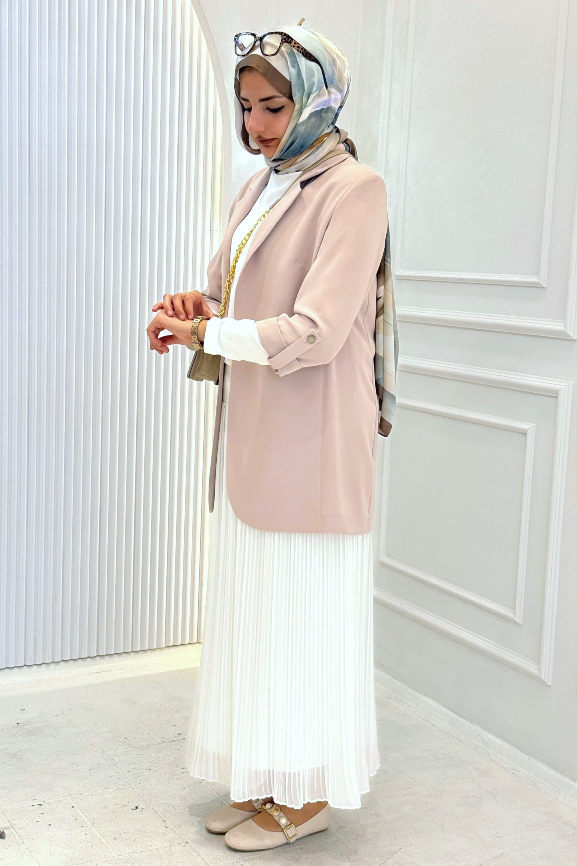Astarsız Blazer Ceket Taş OTW1151