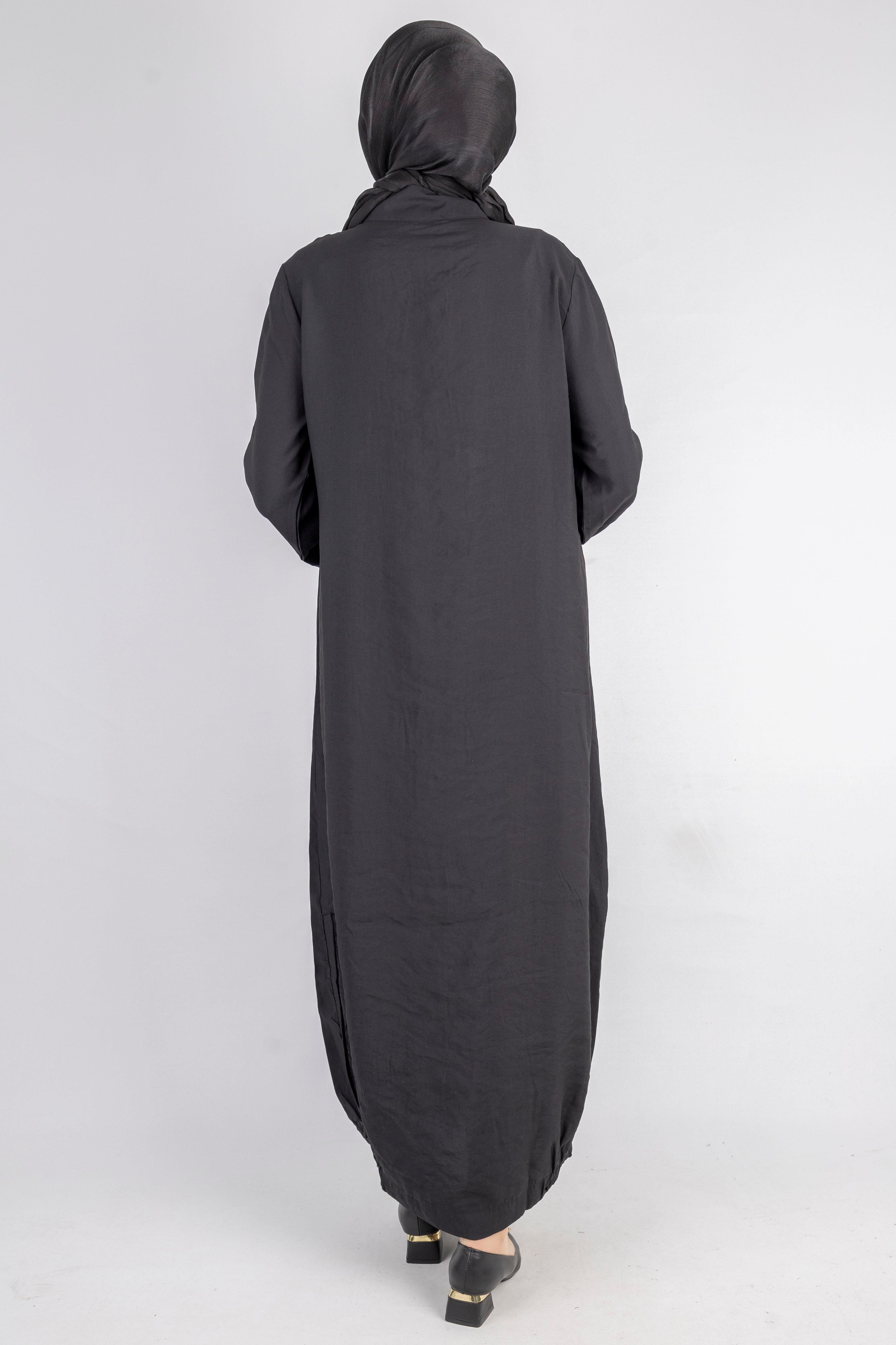 Bağlama Kol Detaylı Şık Kap Siyah OTW6009