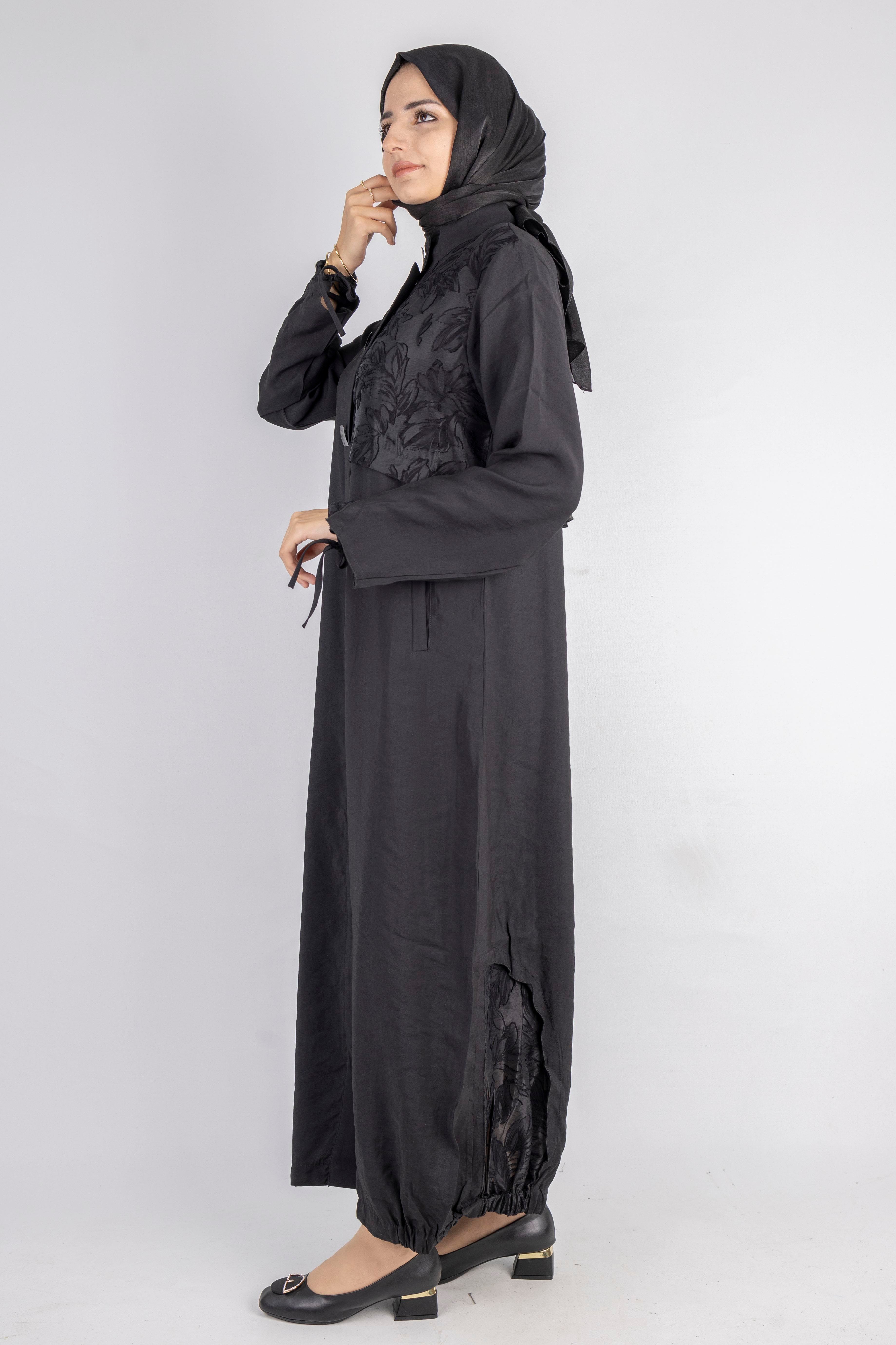 Bağlama Kol Detaylı Şık Kap Siyah OTW6009