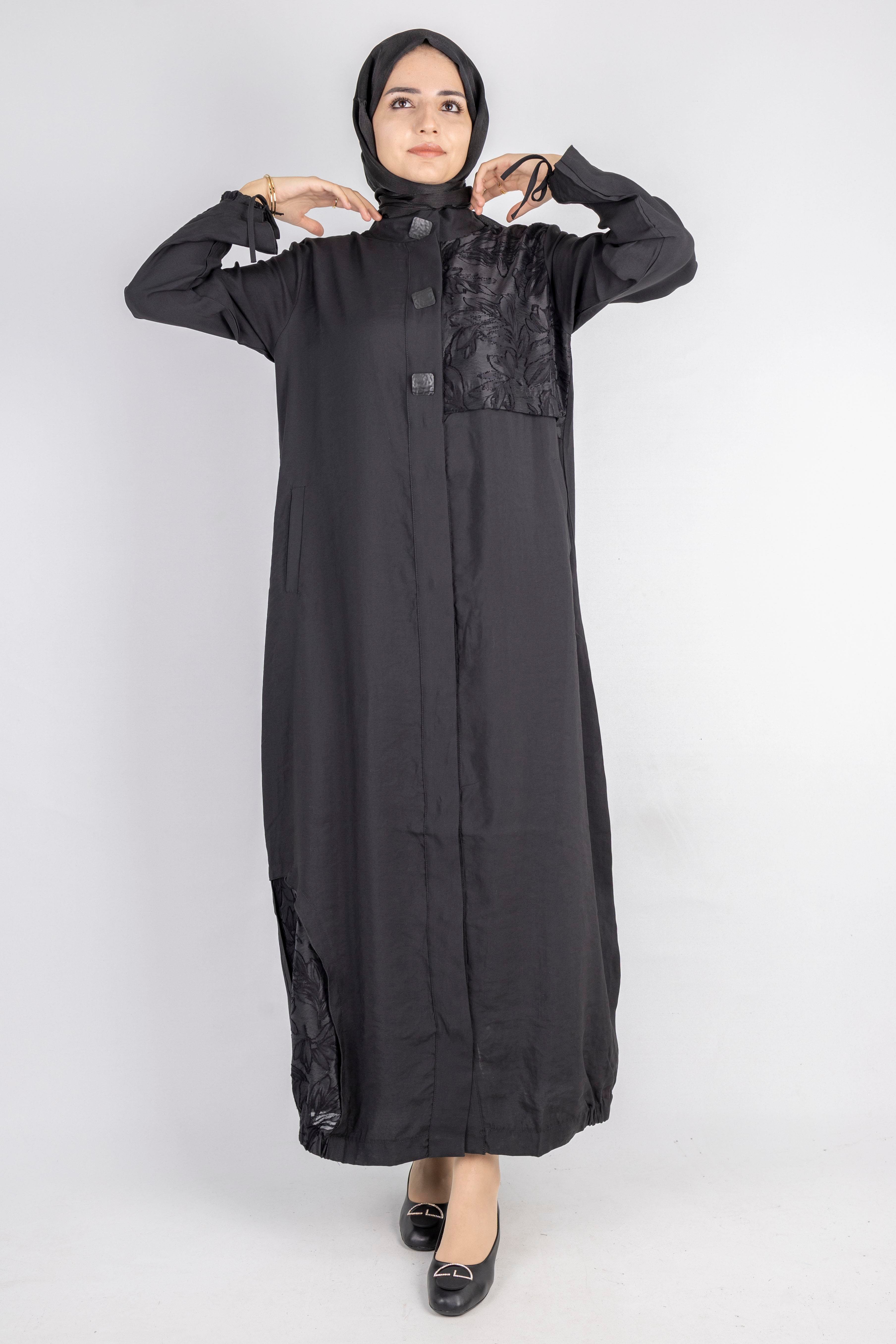 Bağlama Kol Detaylı Şık Kap Siyah OTW6009