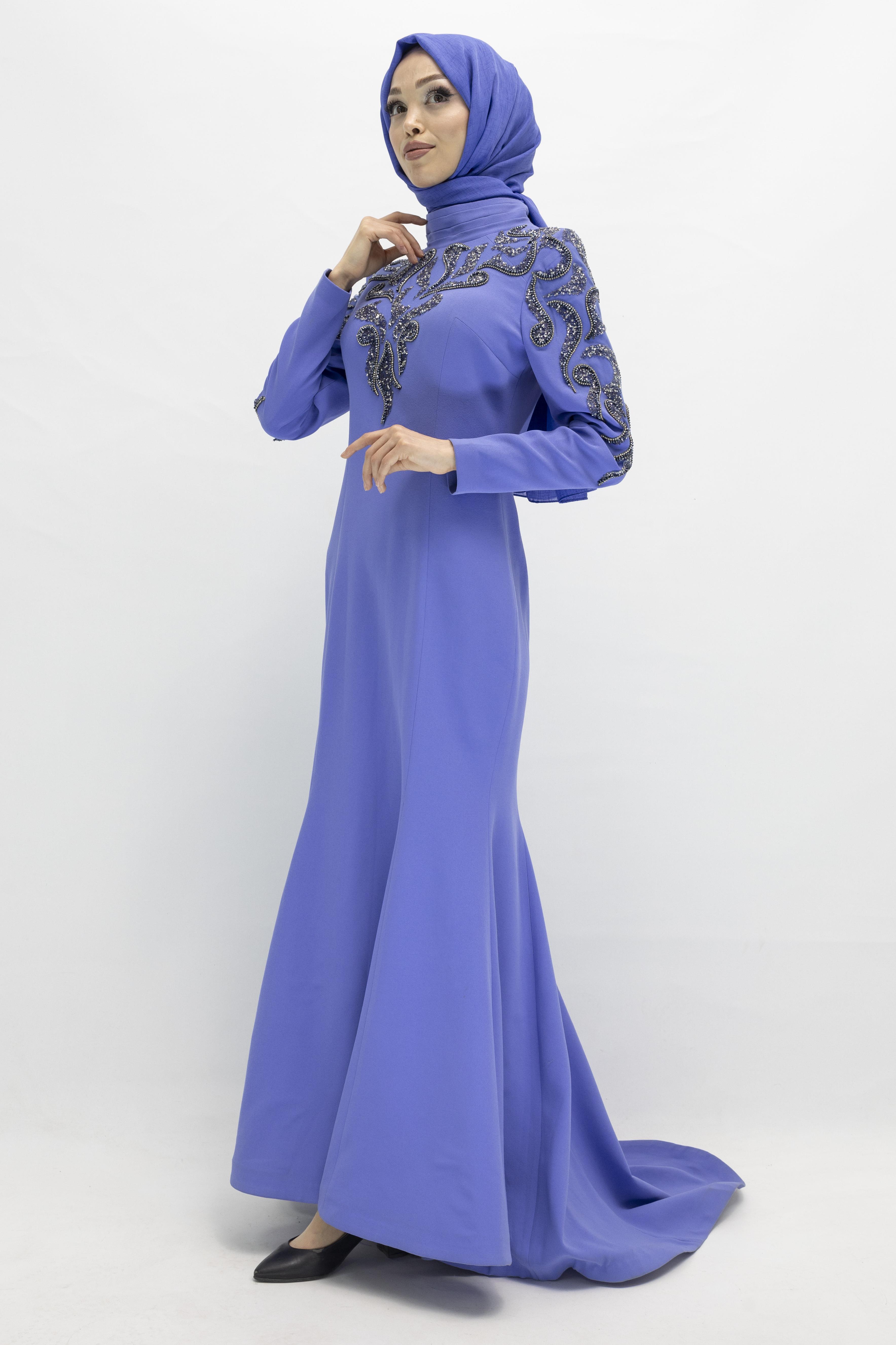 Balık Abiye Elbise Lavanta OTW36123