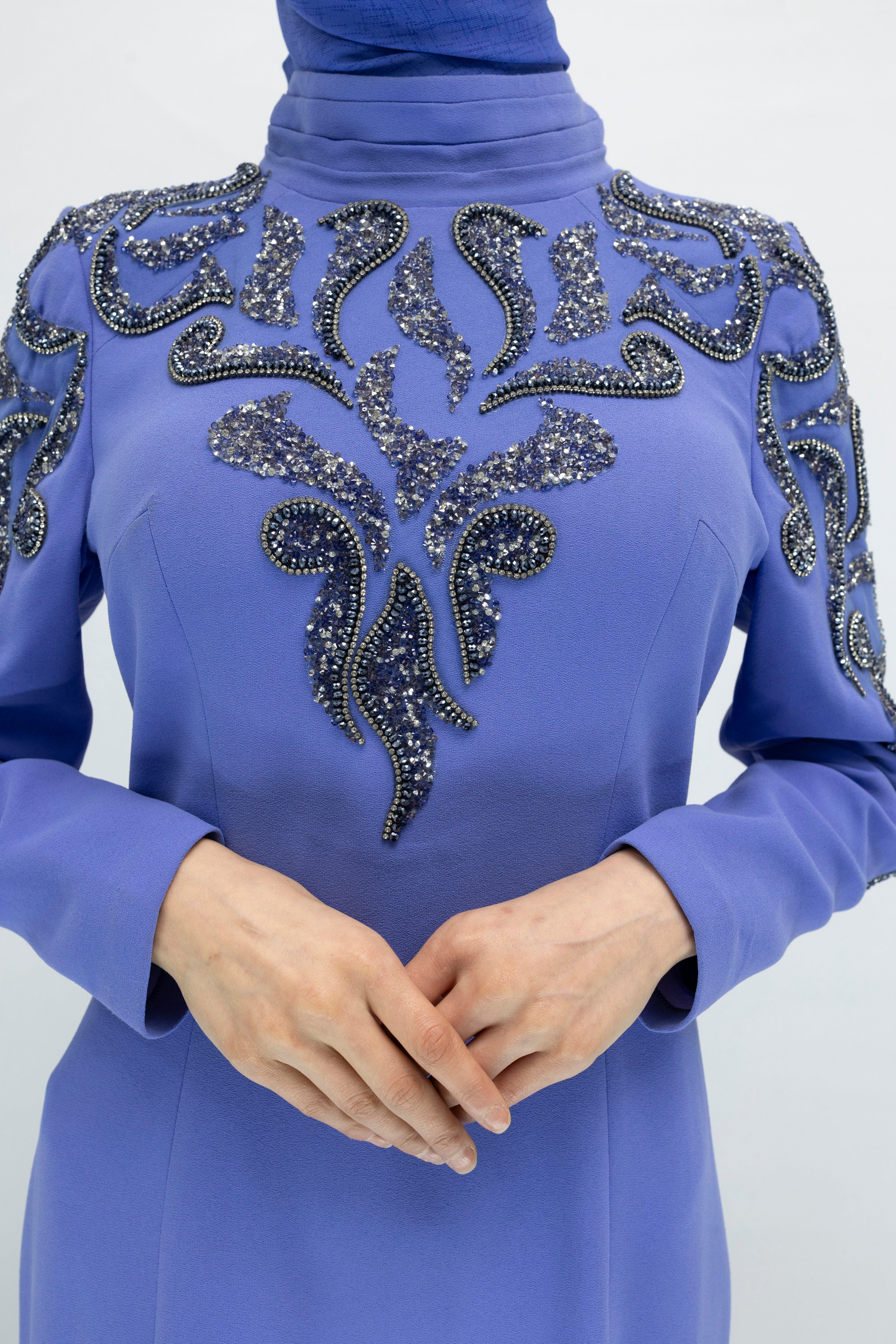 Balık Abiye Elbise Lavanta OTW36123