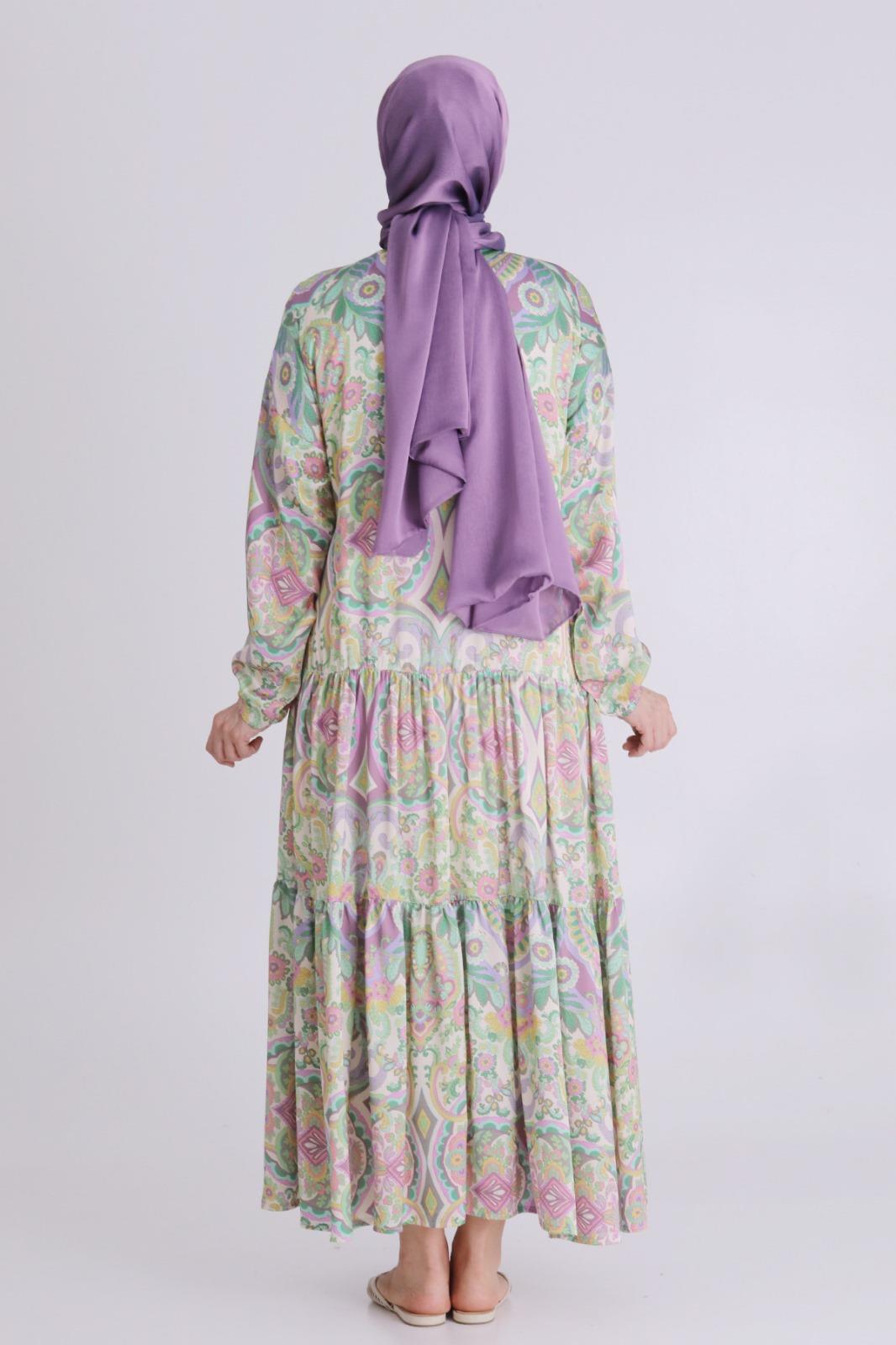 Behrem Büyük Beden Elbise Çağla OTW4003