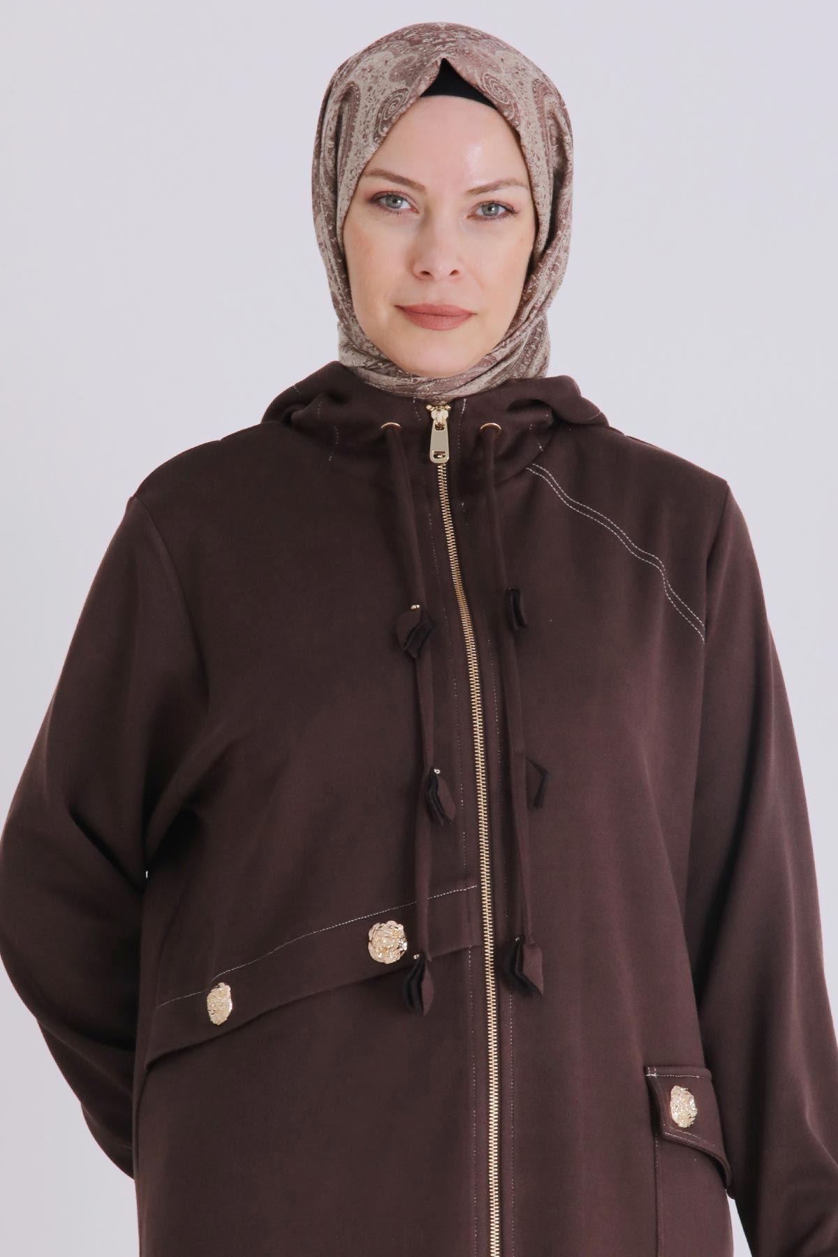 Behrem Büyük Beden Kap Kahve OTW25141