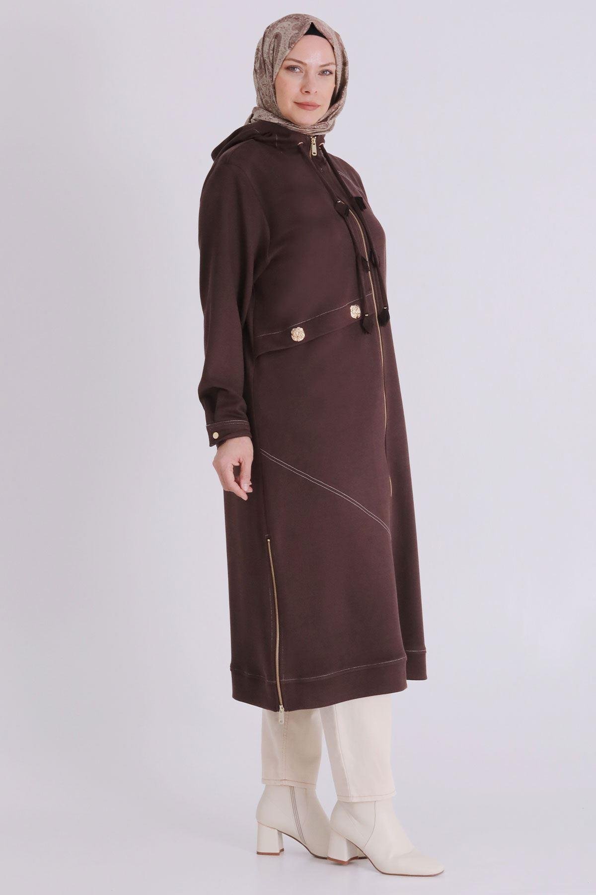 Behrem Büyük Beden Kap Kahve OTW25141