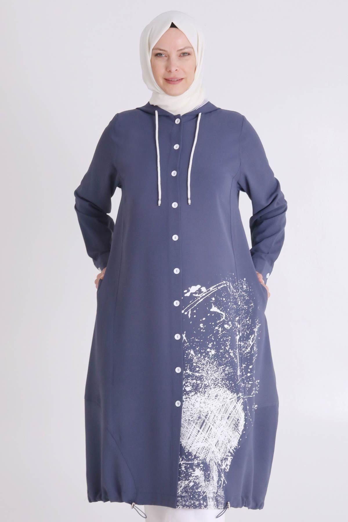 BEHREM Büyük Beden Kap Morcivert OTW2543