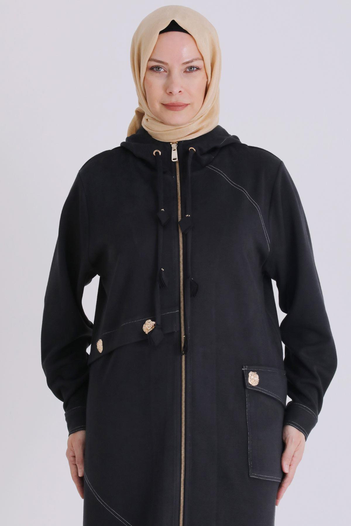 Behrem Büyük Beden Kap Siyah OTW25141