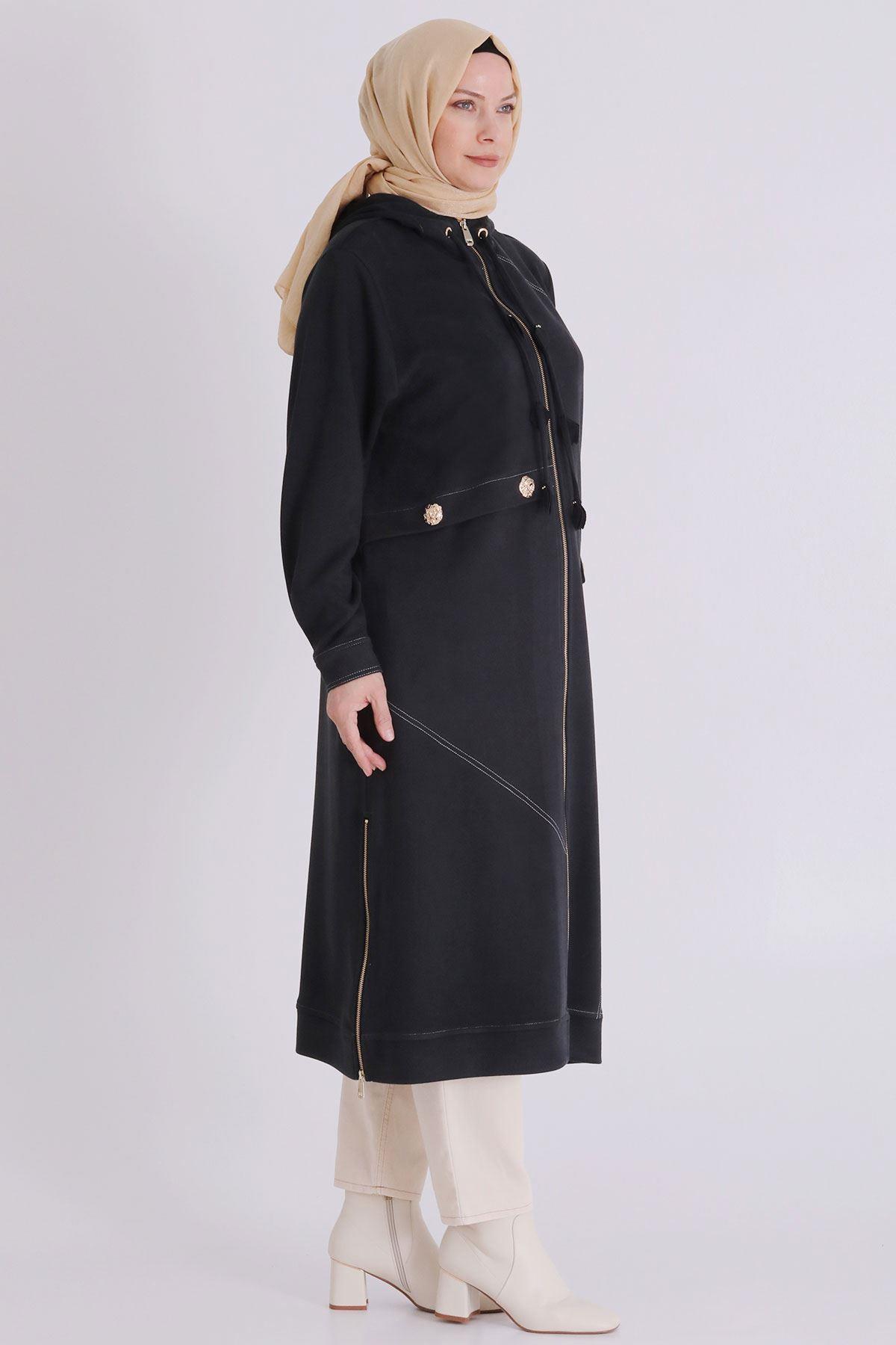 Behrem Büyük Beden Kap Siyah OTW25141