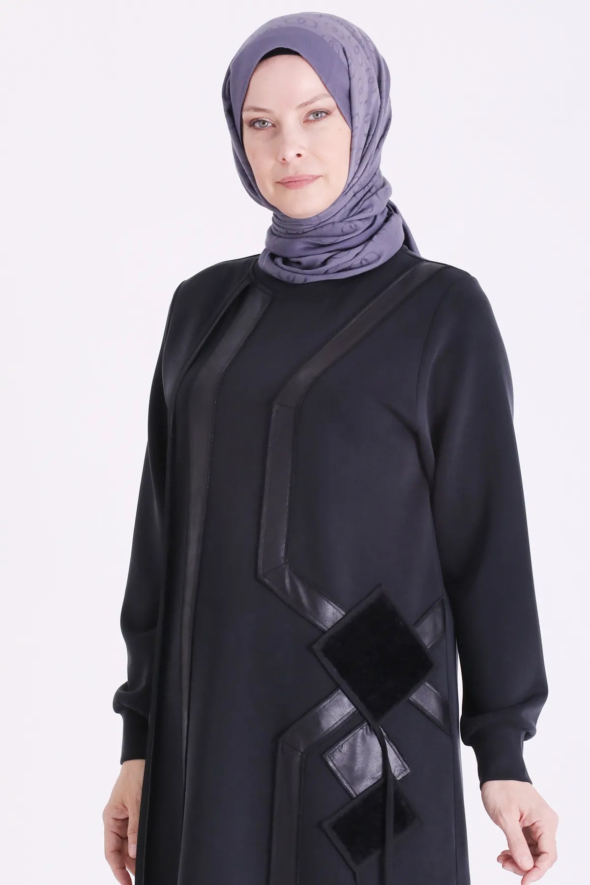 Behrem Büyük Beden Tesettür Tunik Siyah OTW20150