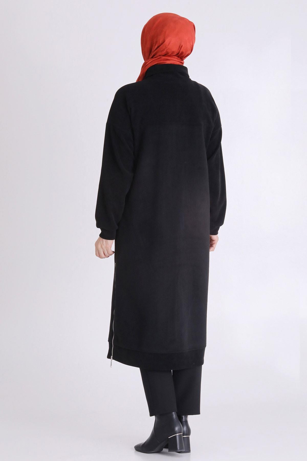 Behrem Önü Fermuarlı Çelik Örme Kap Siyah OTW25137