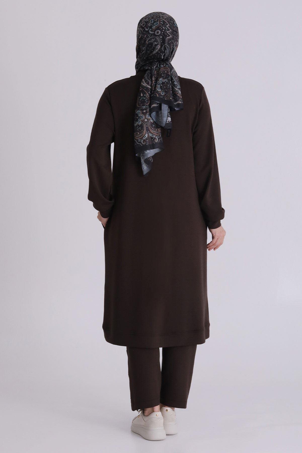 Behrem Pantolonlu Takım Kahve OTW3554