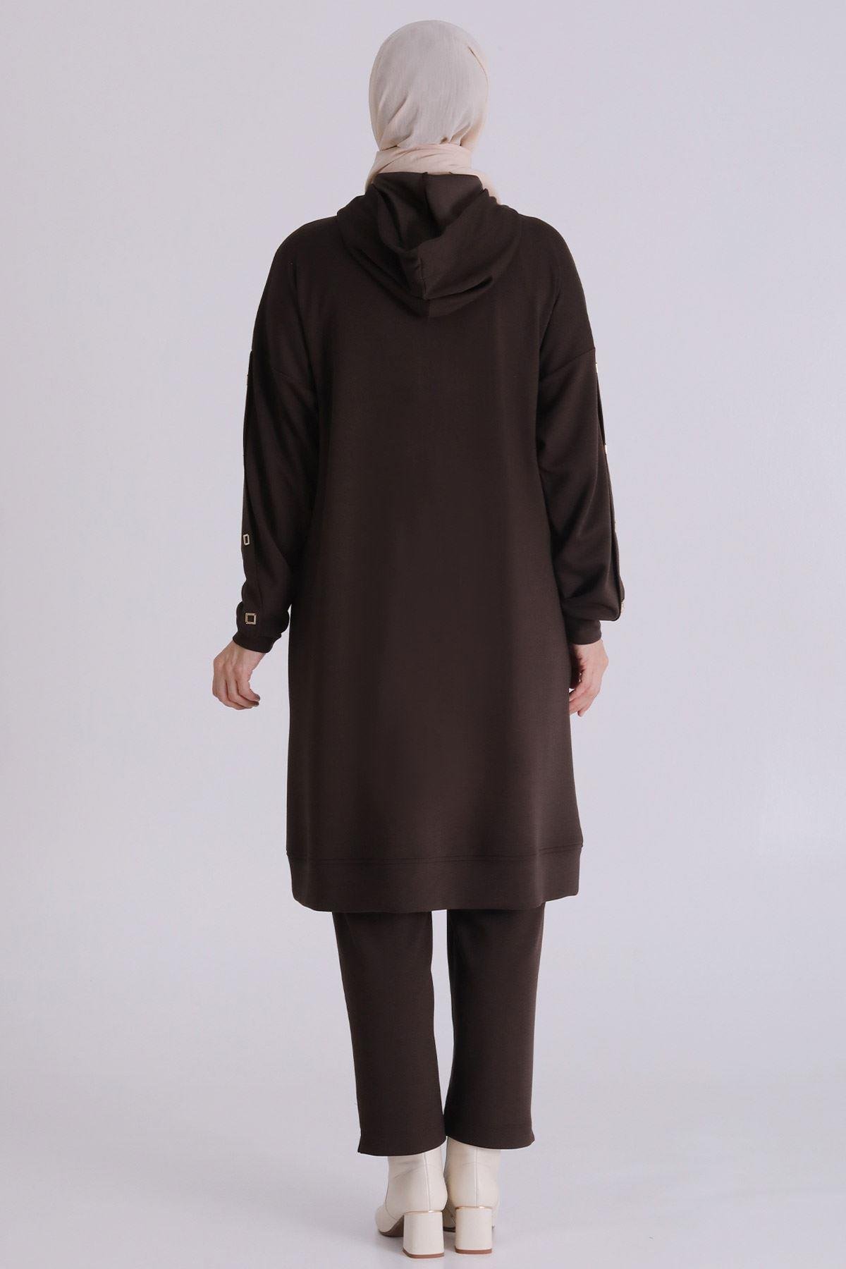 Behrem Pantolonlu Takım Kahve OTW3555