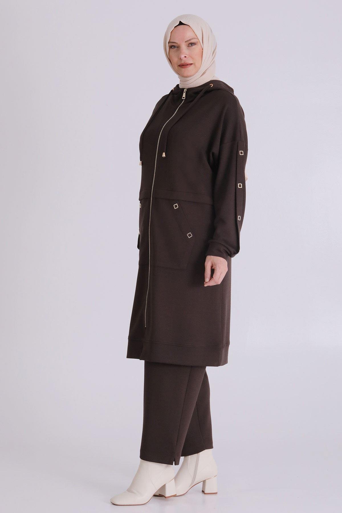 Behrem Pantolonlu Takım Kahve OTW3555