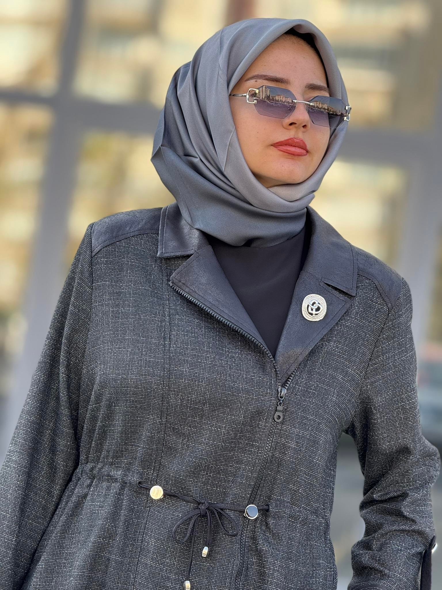 Bel Bağcıklı Pantolonlu Takım Siyah OTW45816