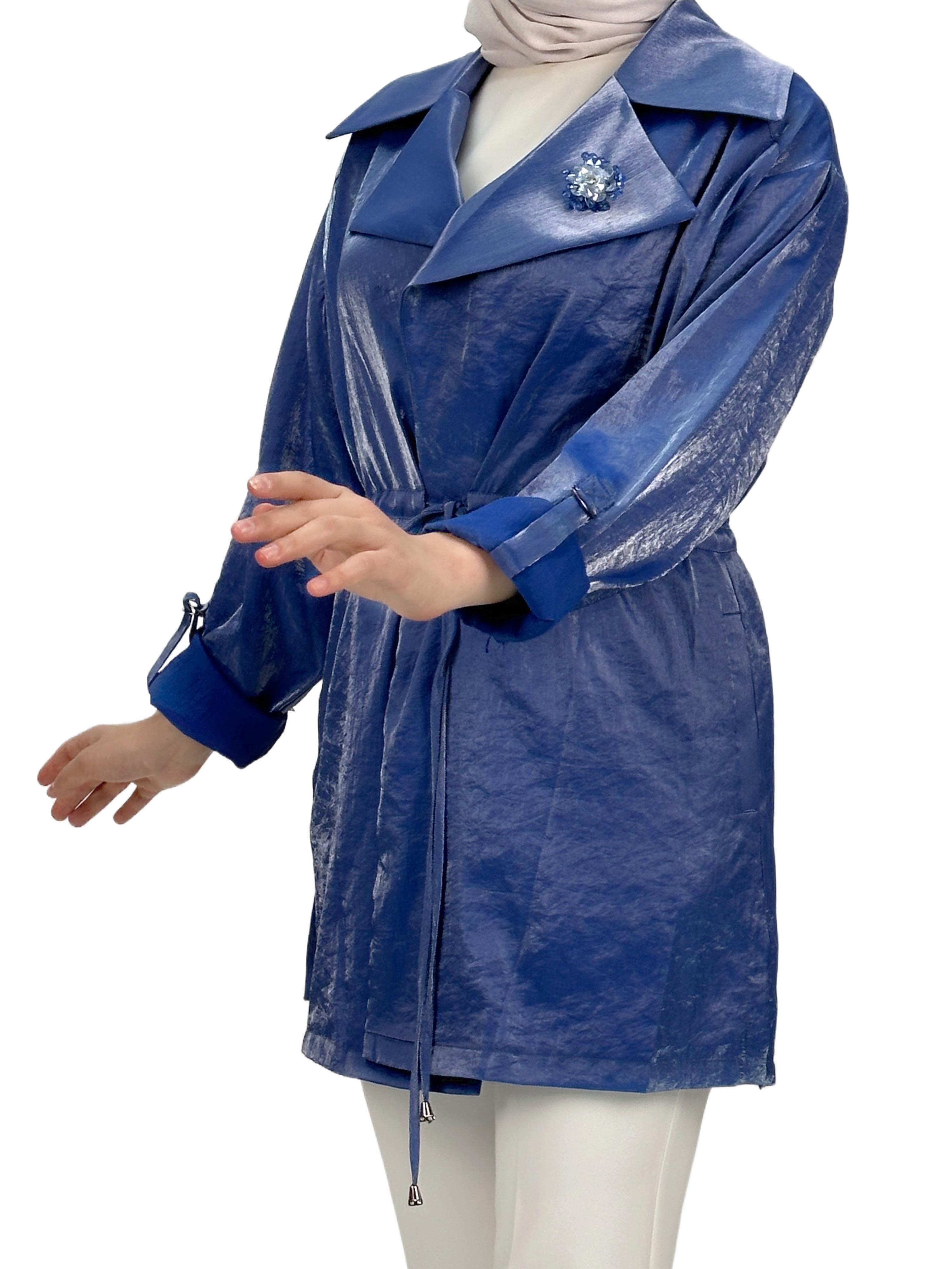 Belden Bağlamalı Ceket Lacivert OTW1103