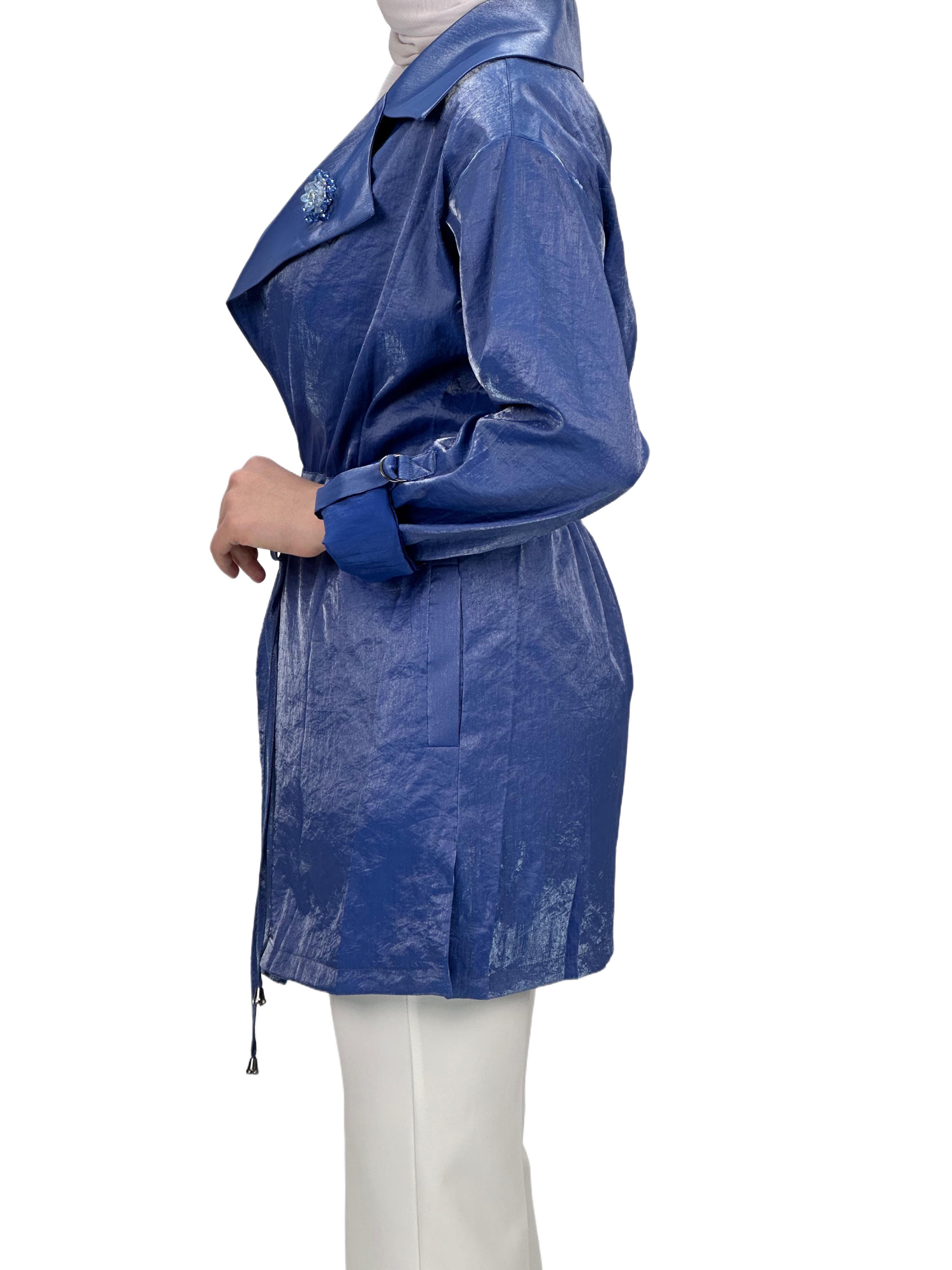 Belden Bağlamalı Ceket Lacivert OTW1103