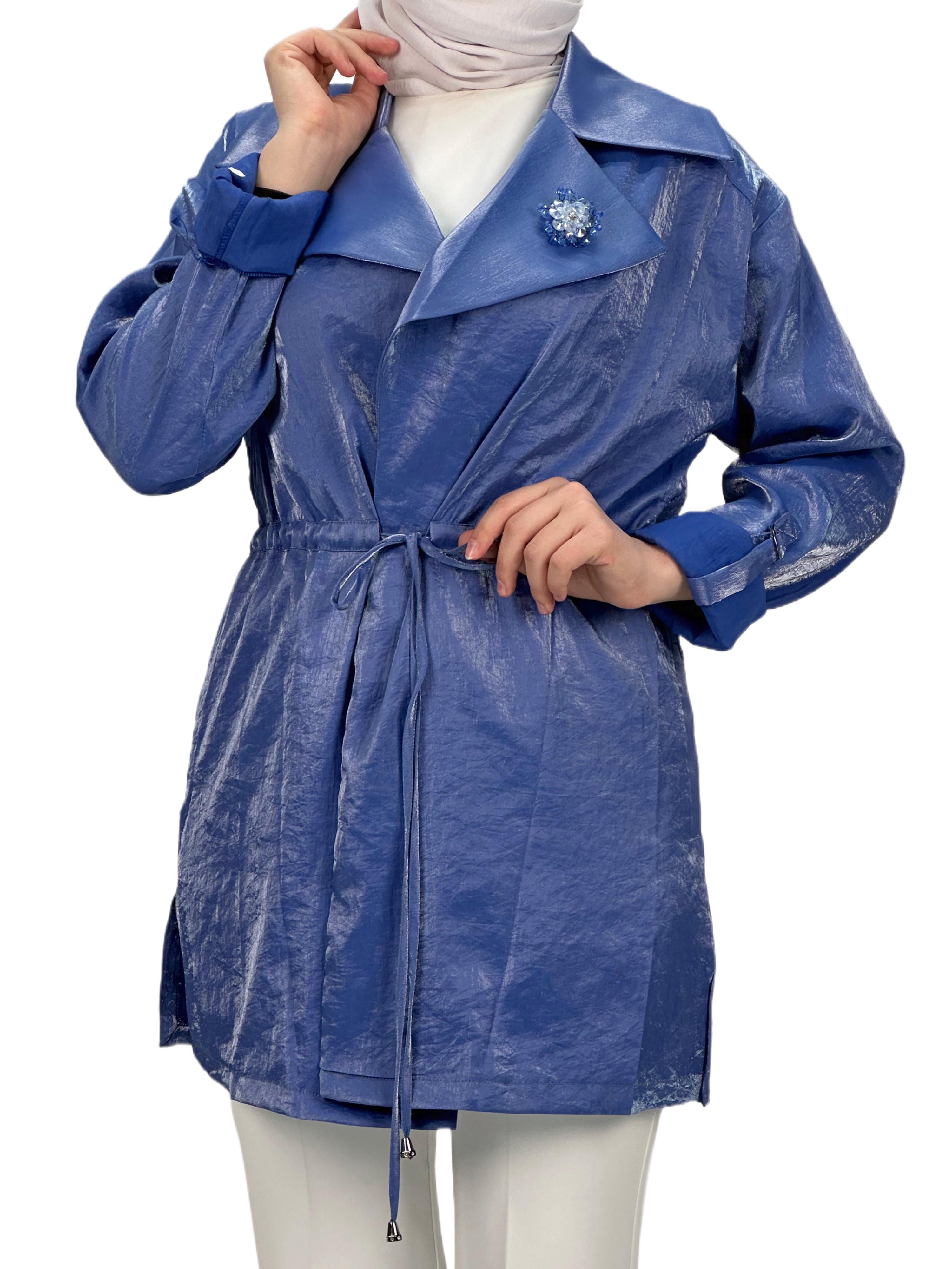 Belden Bağlamalı Ceket Lacivert OTW1103