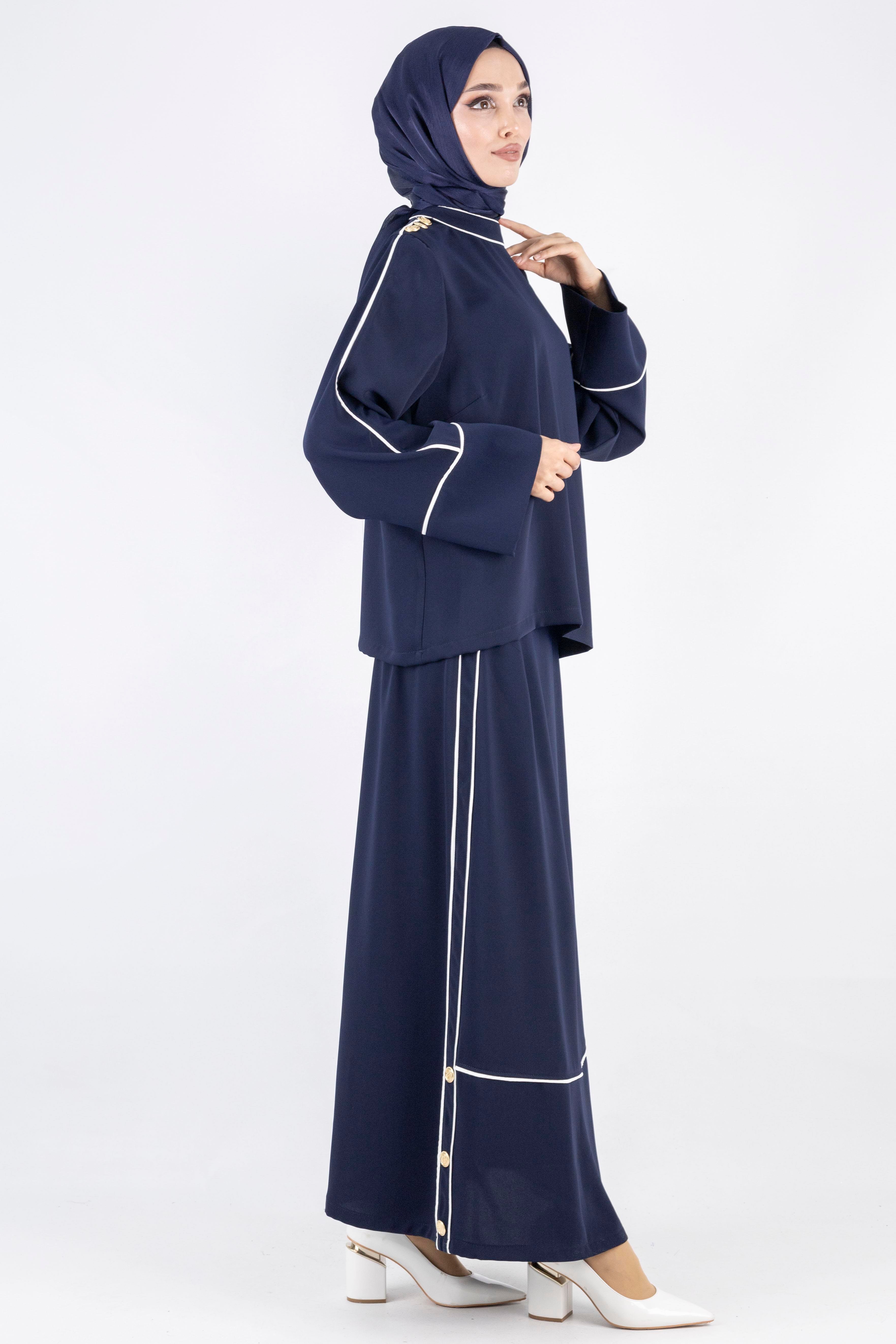 Biyeli Etekli Takım Lacivert OTW1003