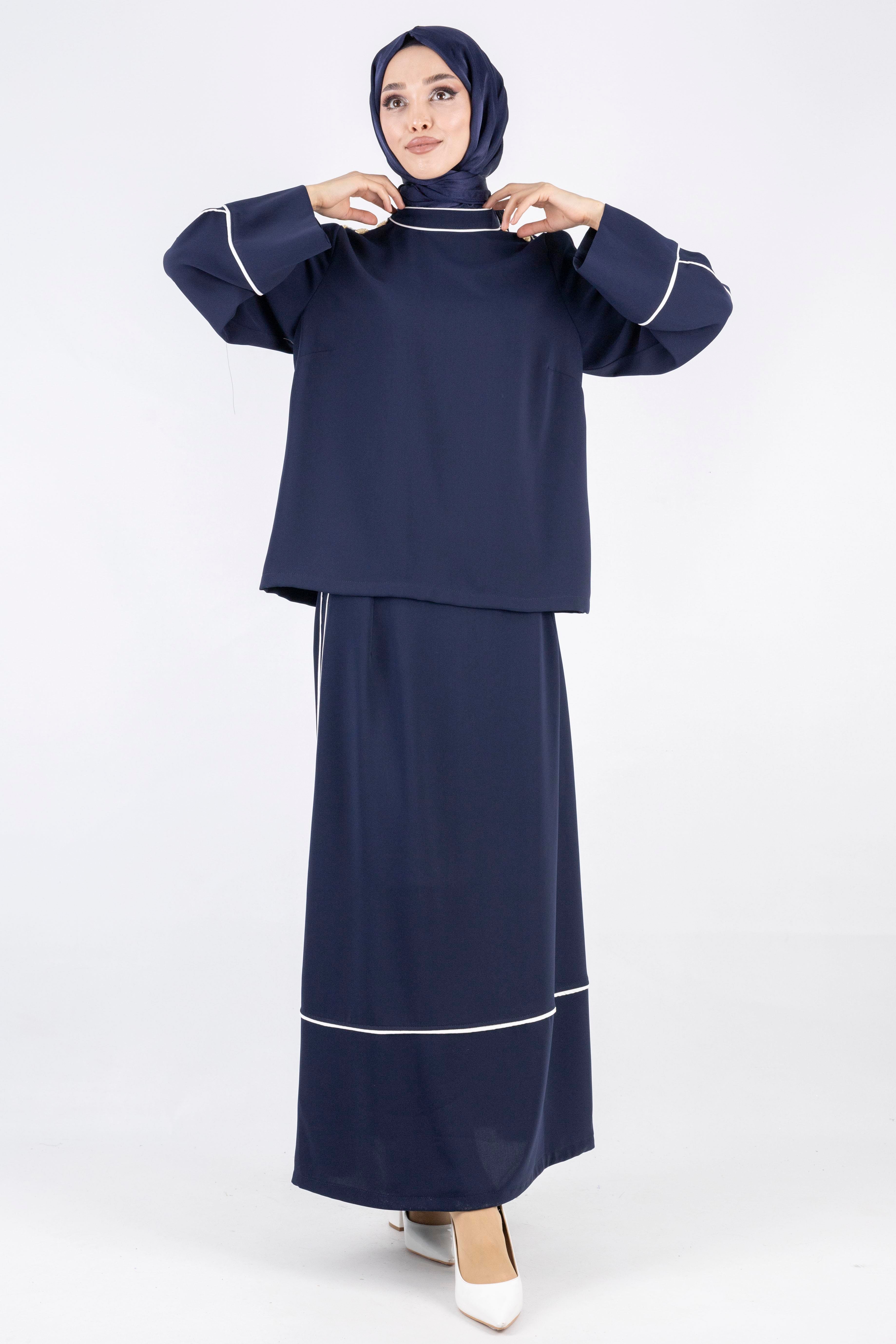 Biyeli Etekli Takım Lacivert OTW1003