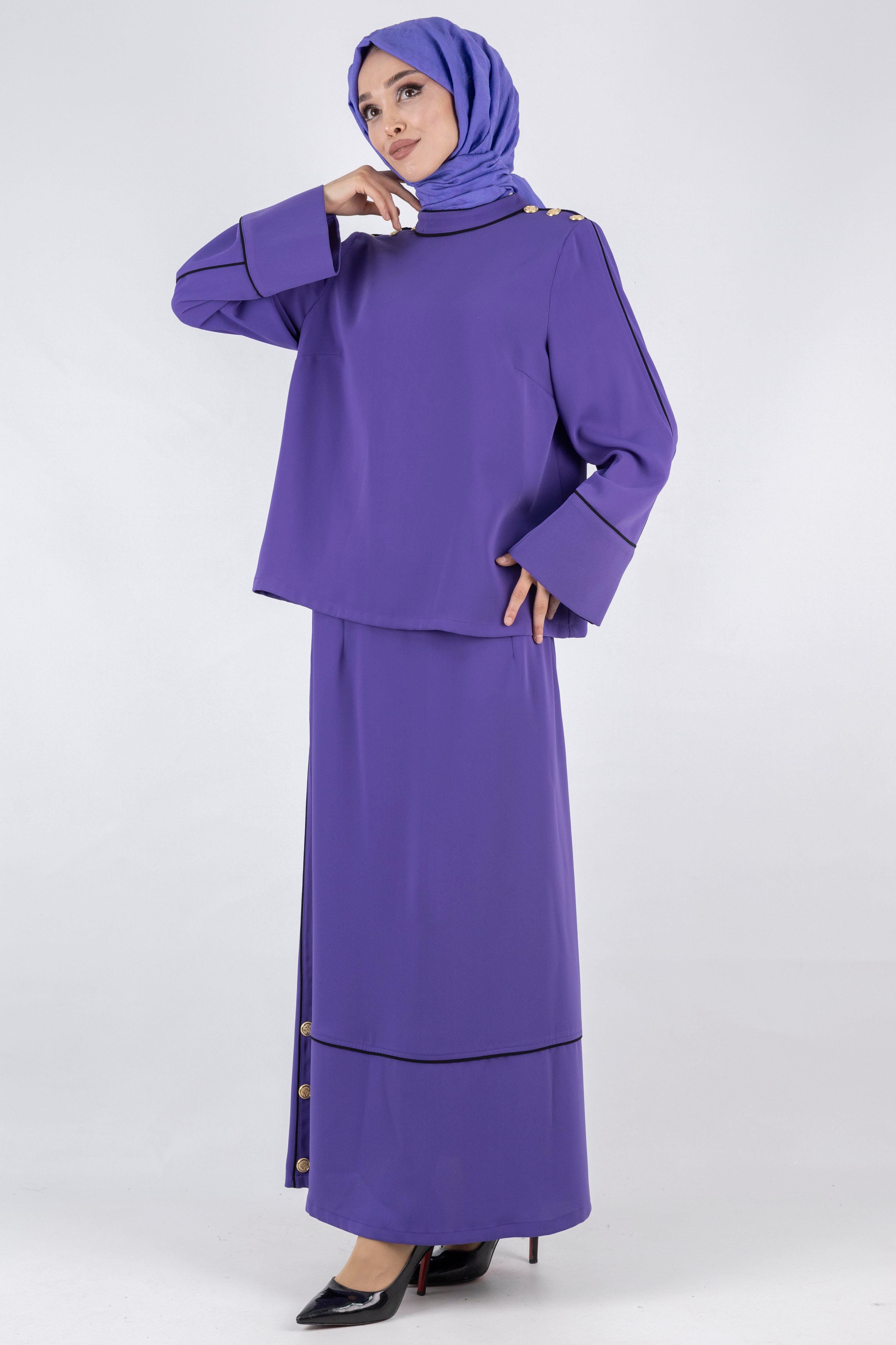 Biyeli Etekli Takım Mor OTW1003