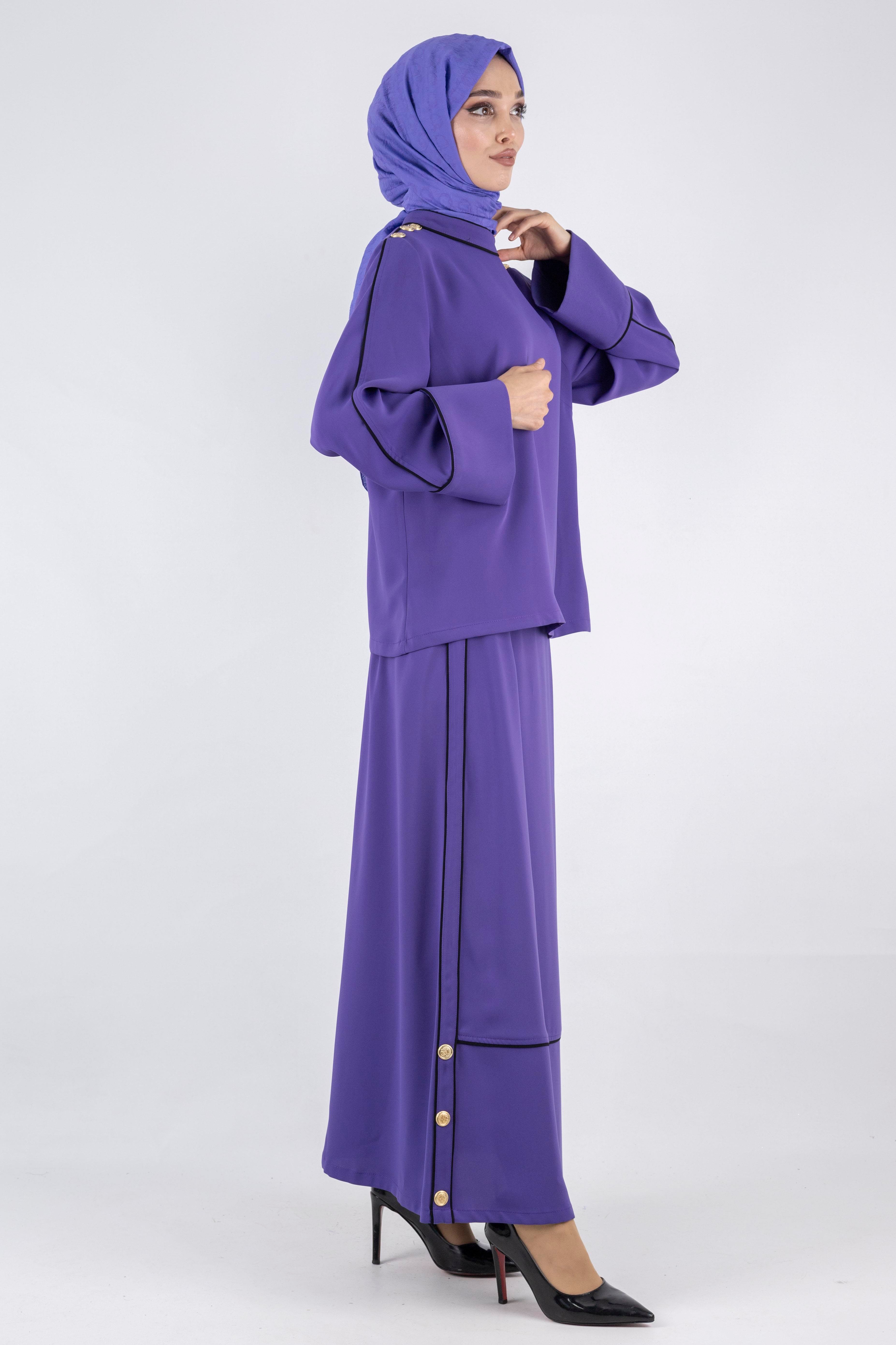 Biyeli Etekli Takım Mor OTW1003