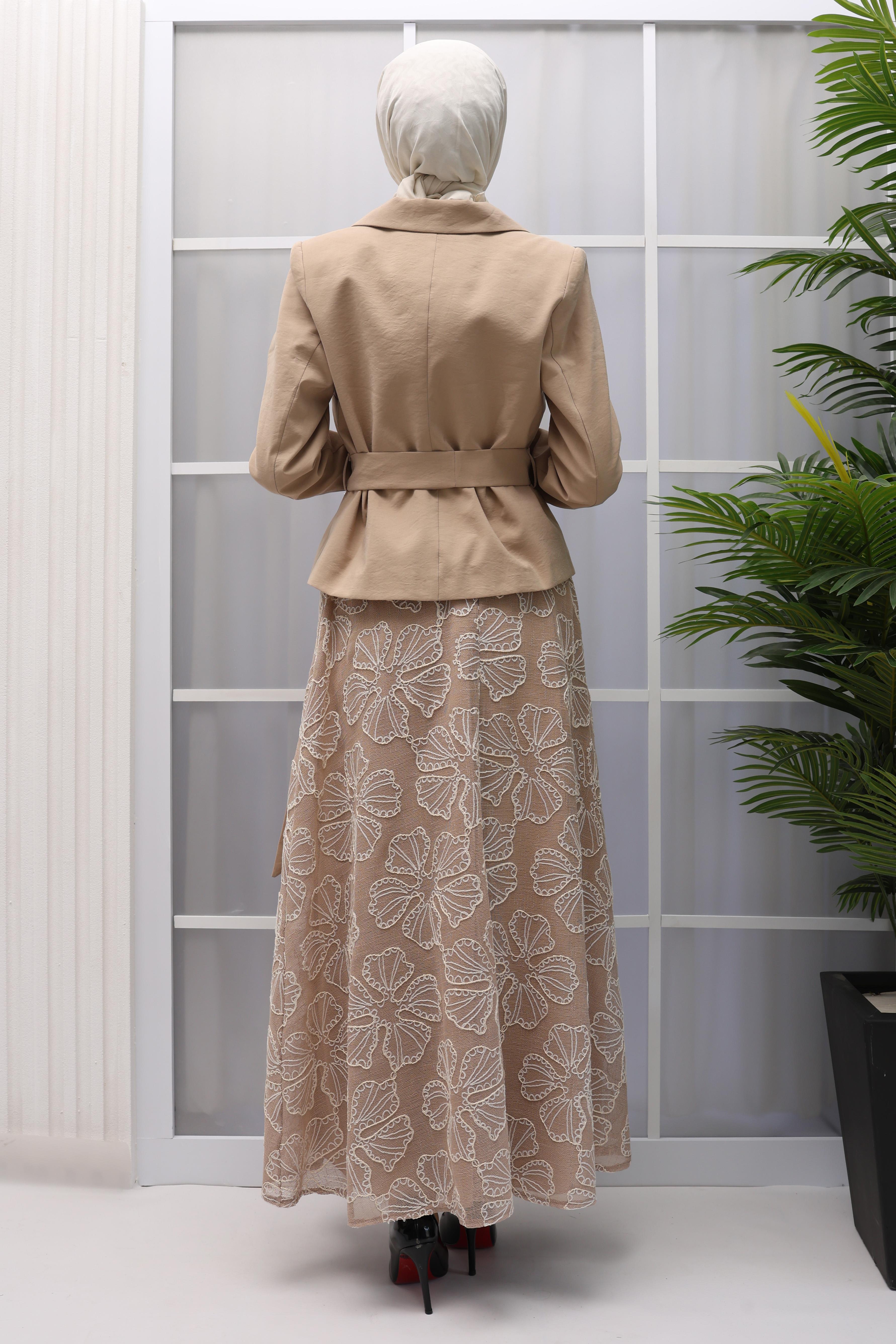 BLAZER CEKETLİ ETEKLİ TAKIM Bej OTW44825