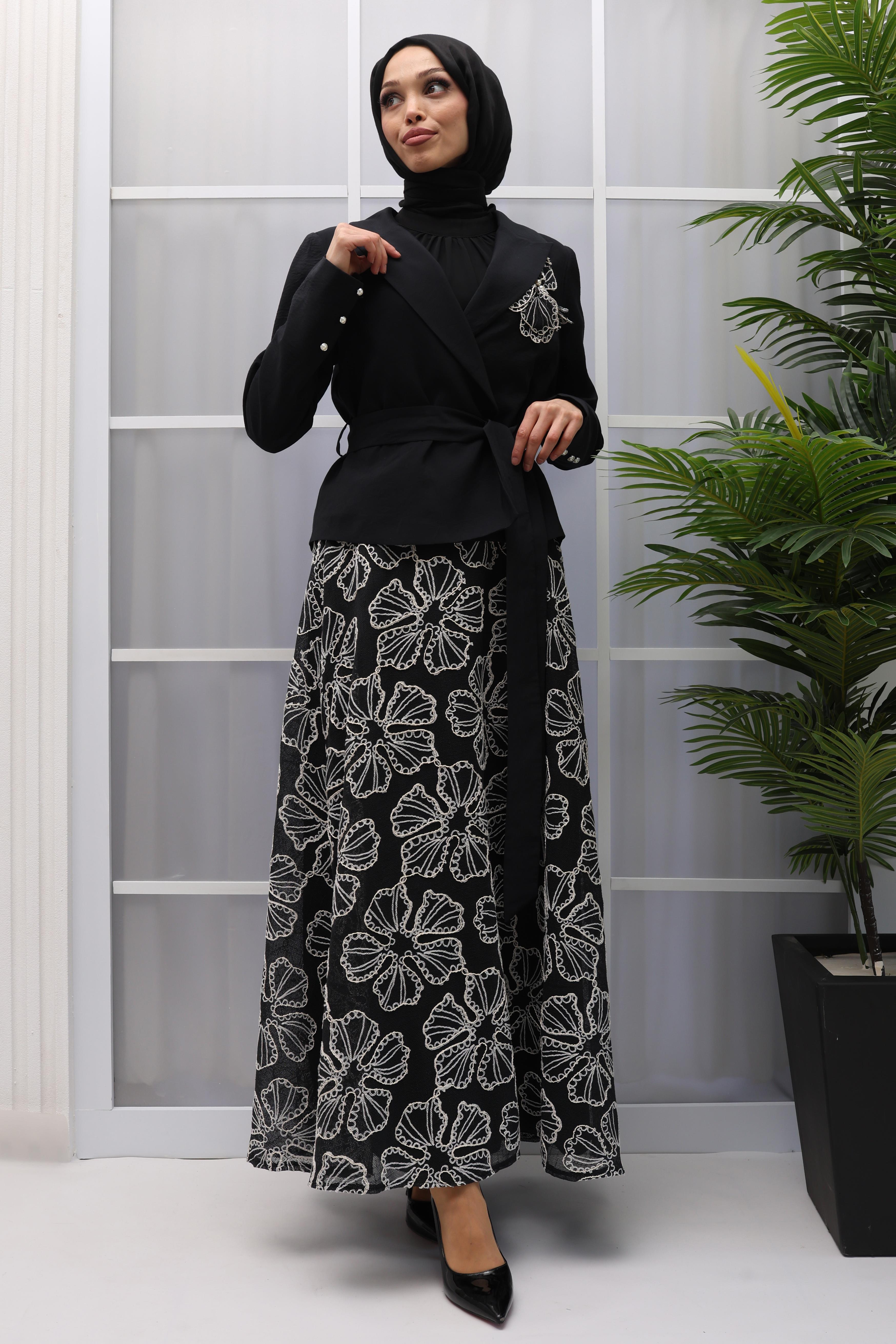 BLAZER CEKETLİ ETEKLİ TAKIM Siyah OTW44825