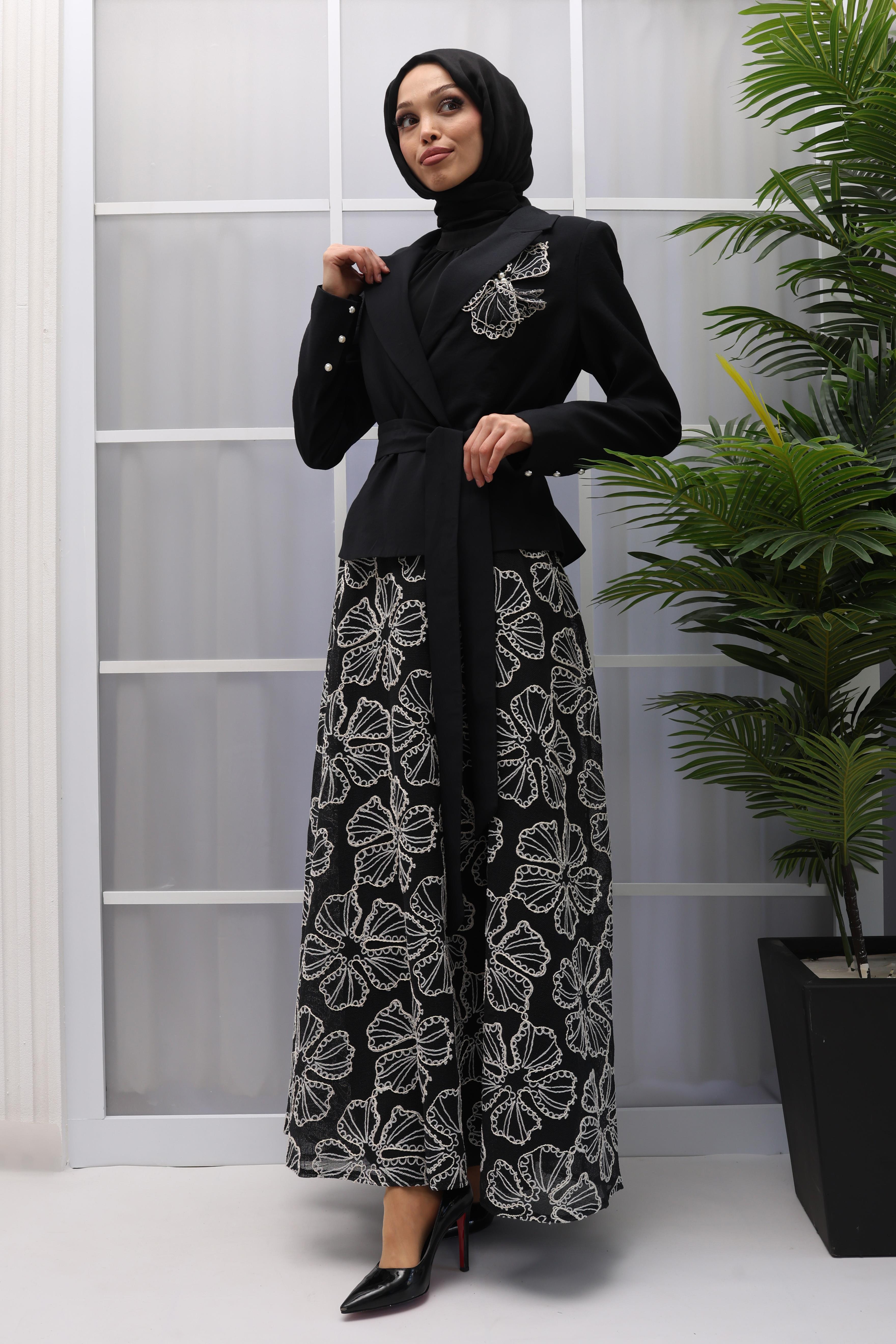 BLAZER CEKETLİ ETEKLİ TAKIM Siyah OTW44825