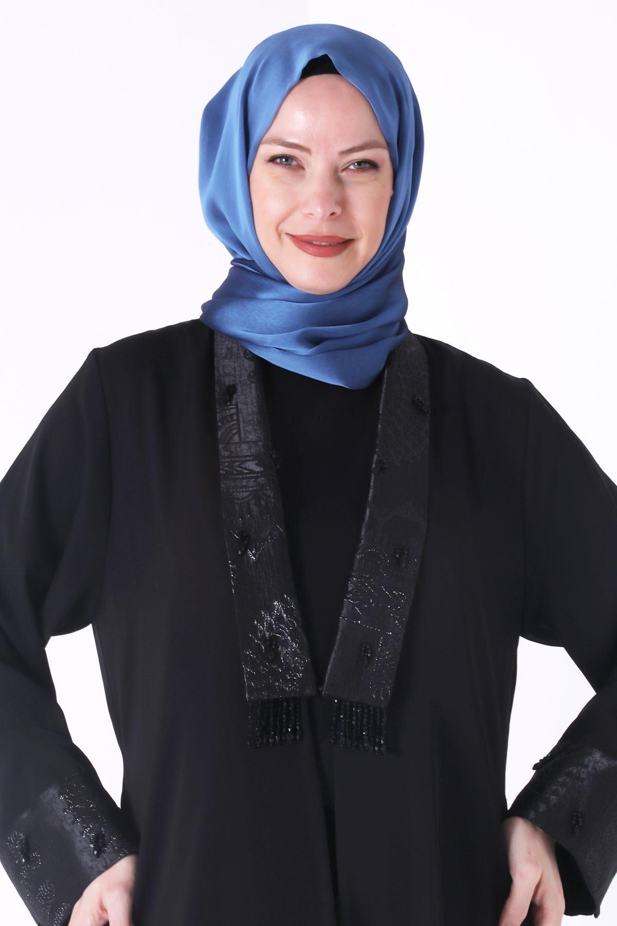 Büyük Beden Abayalı Takım Siyah OTW65013