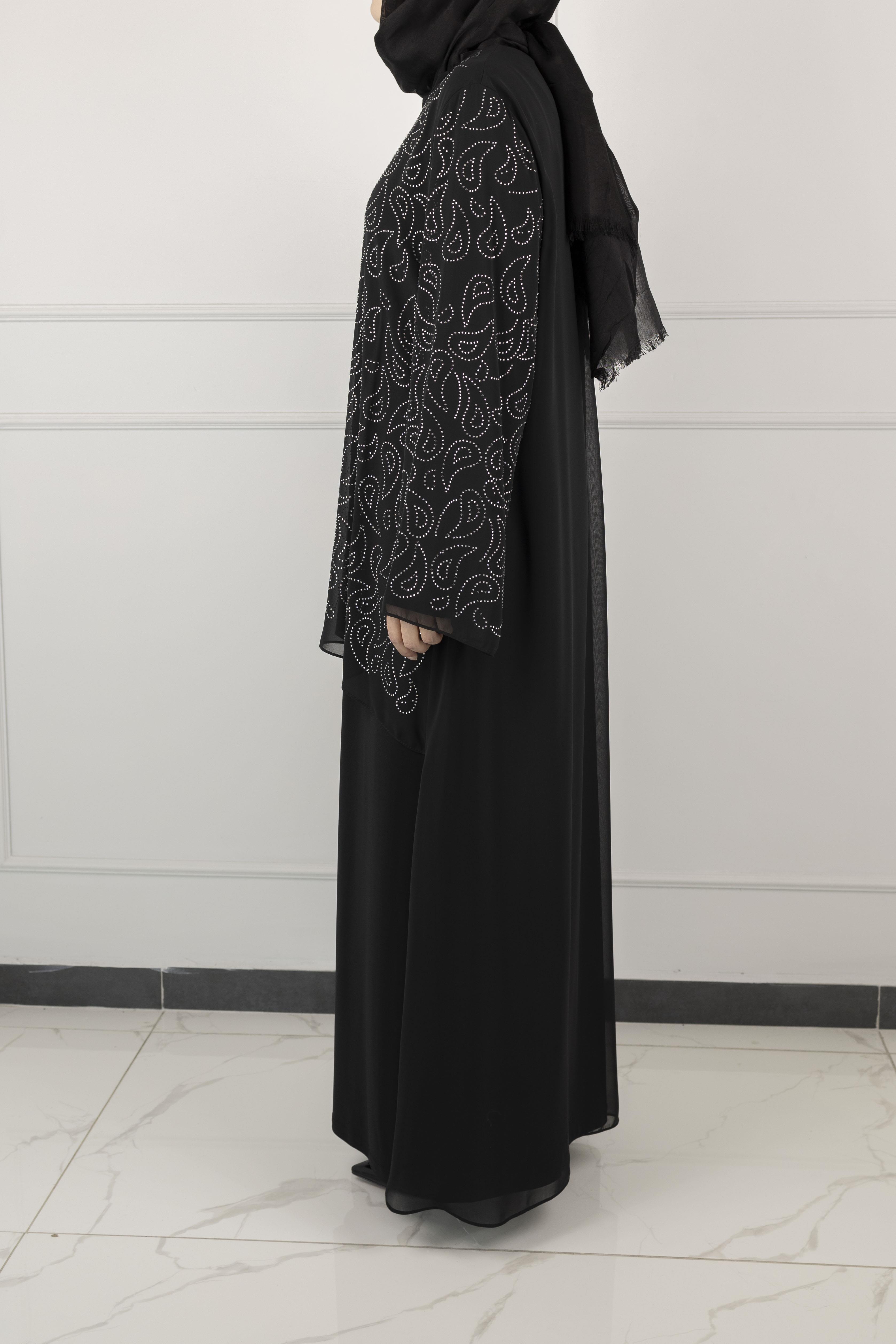 BÜYÜK BEDEN ABİYE ELBİSE Siyah OTW1355