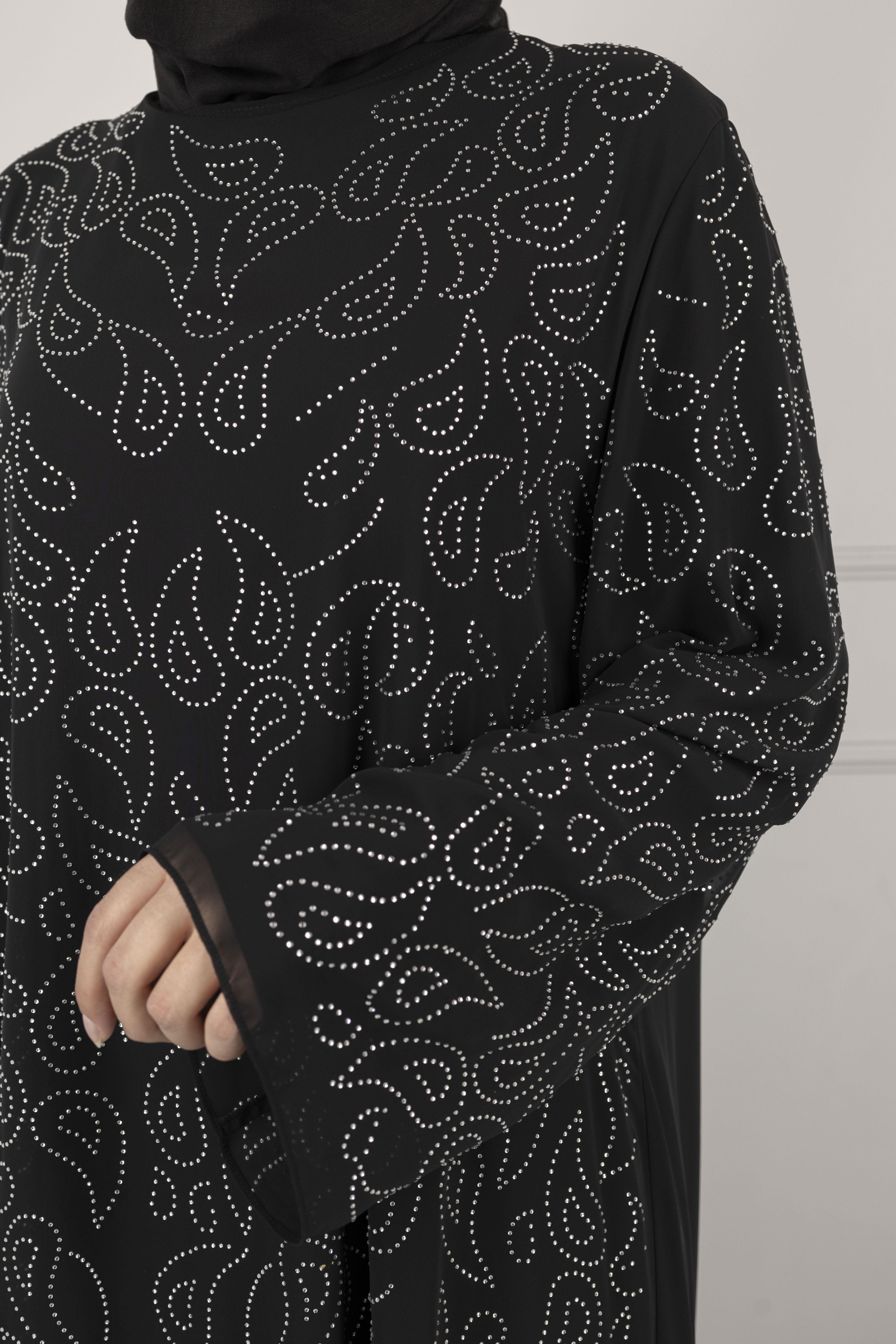 BÜYÜK BEDEN ABİYE ELBİSE Siyah OTW1355