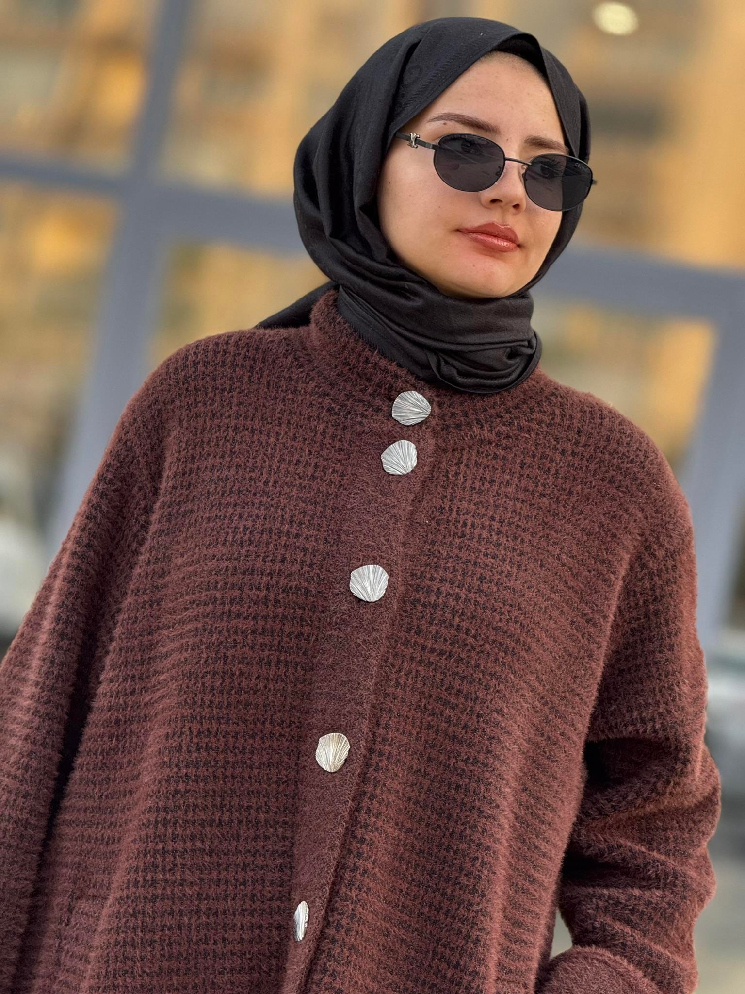 Büyük Beden Angora Kaban Siyah-Kahve OTW5213