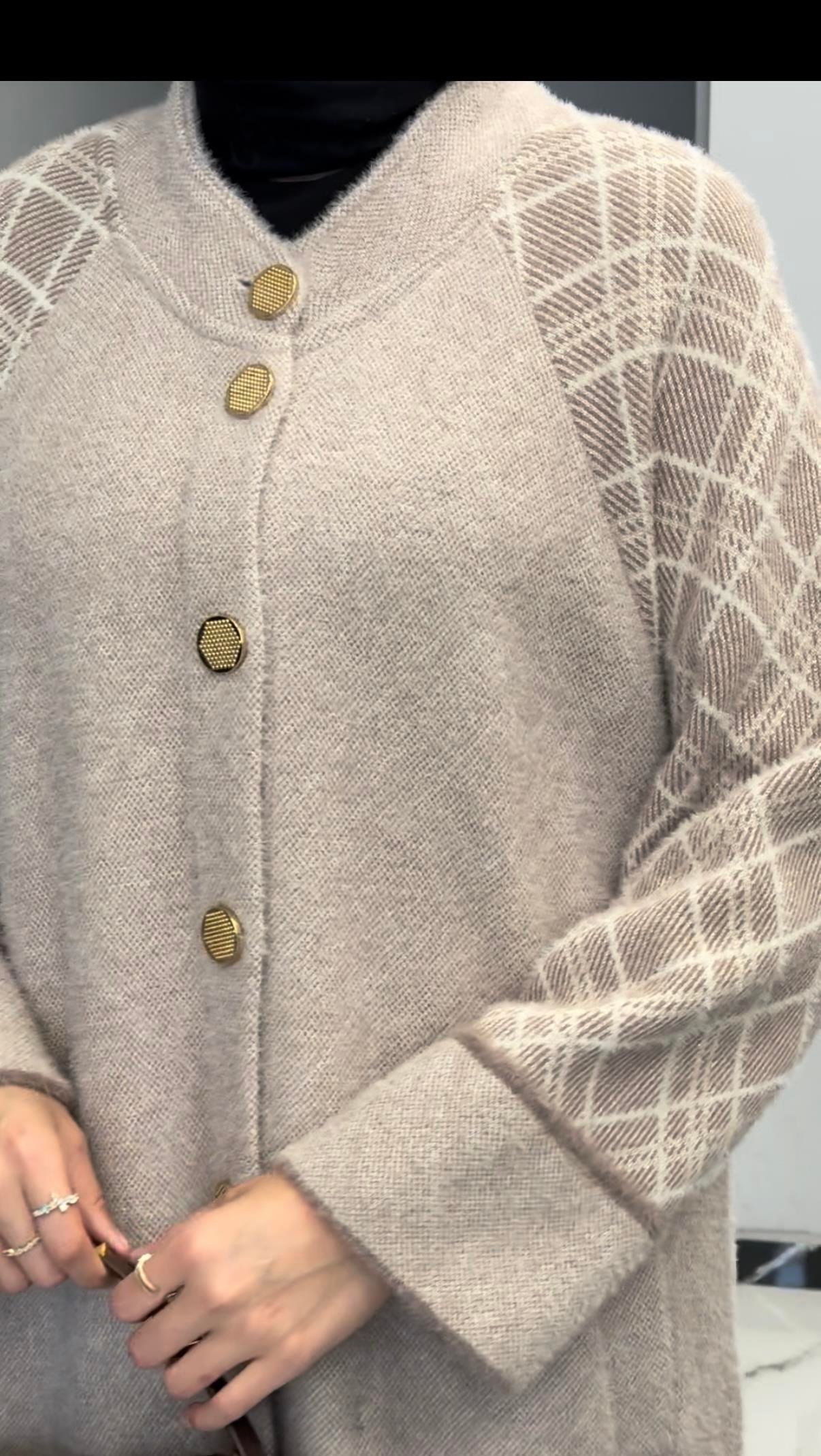 Büyük Beden Angora Kaban Taş-Vizon OTW5216