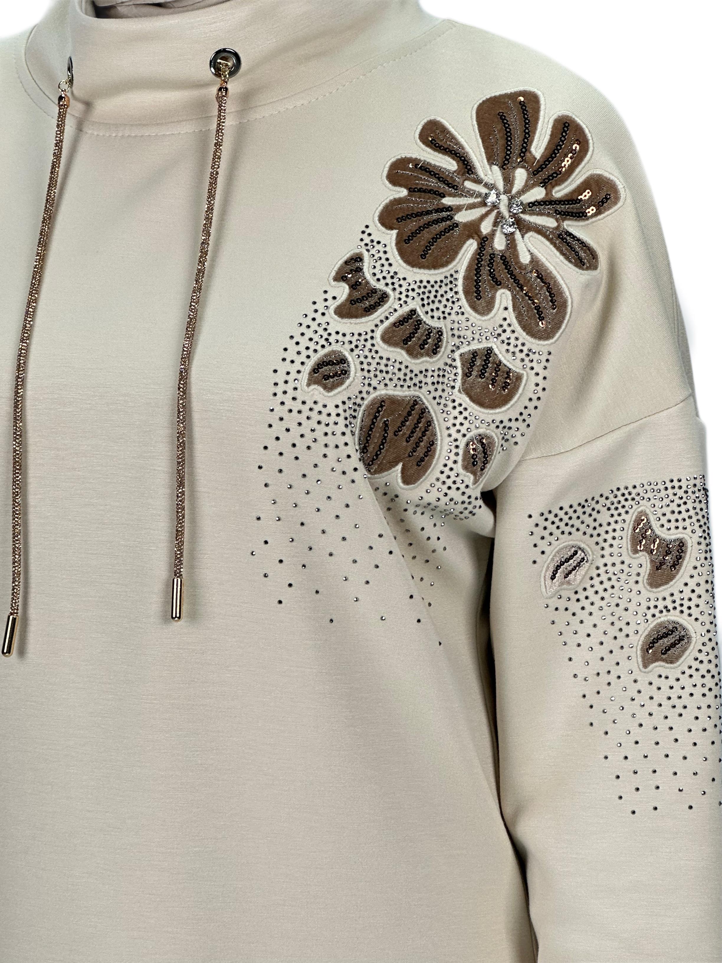 Büyük Beden Aplik Nakışlı Tunik Taş OTW2128