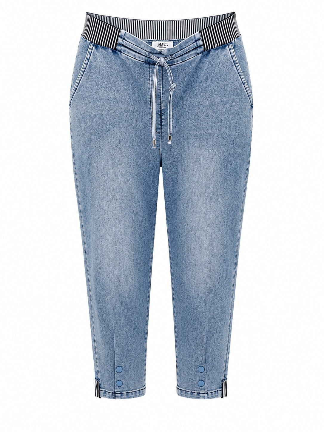 Büyük Beden Bağcıklı Denim Pantolon Lacivert OTW322-1