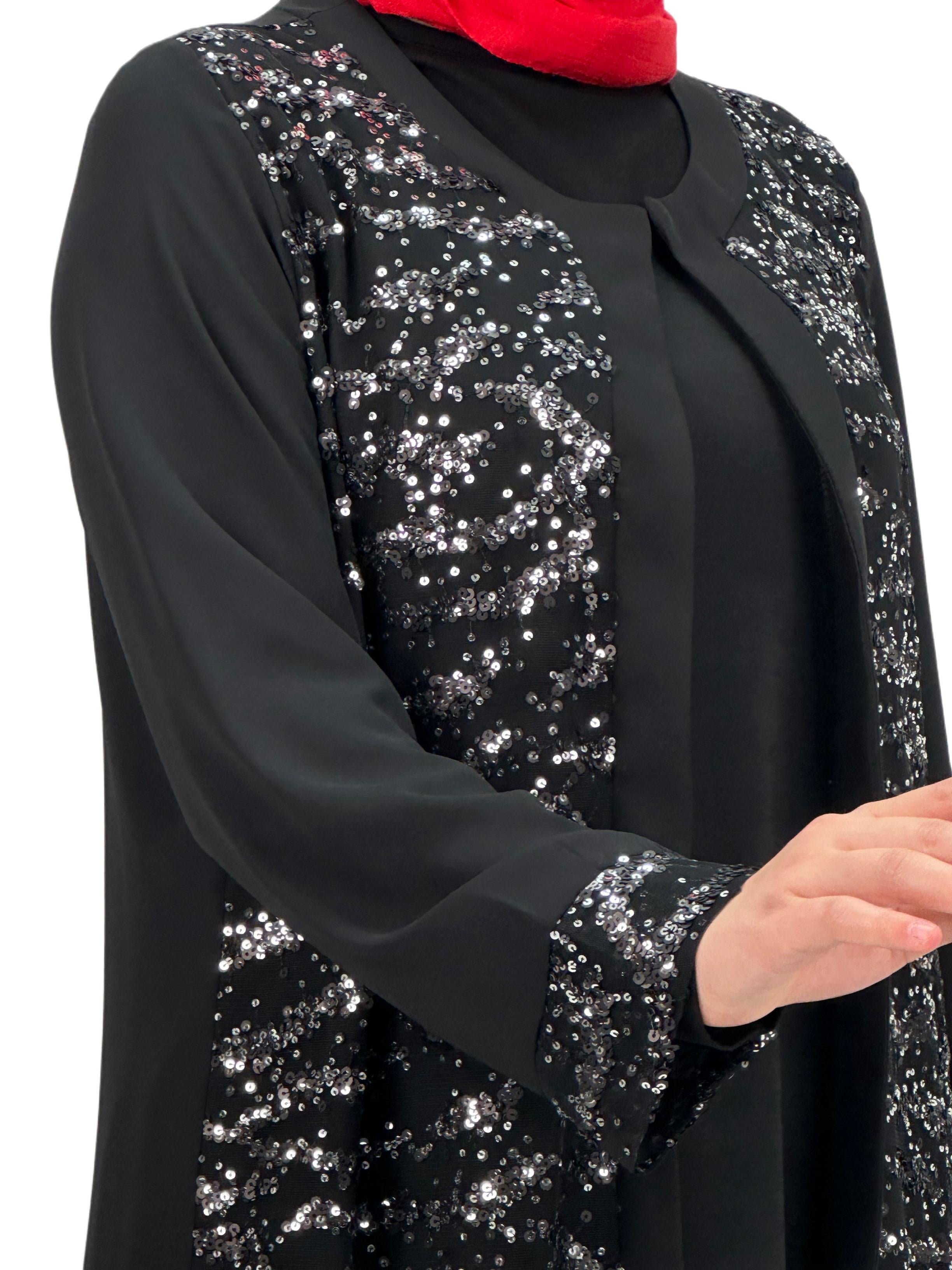 Büyük Beden Ceket ve İçlik İkili Takım Siyah OTW3602