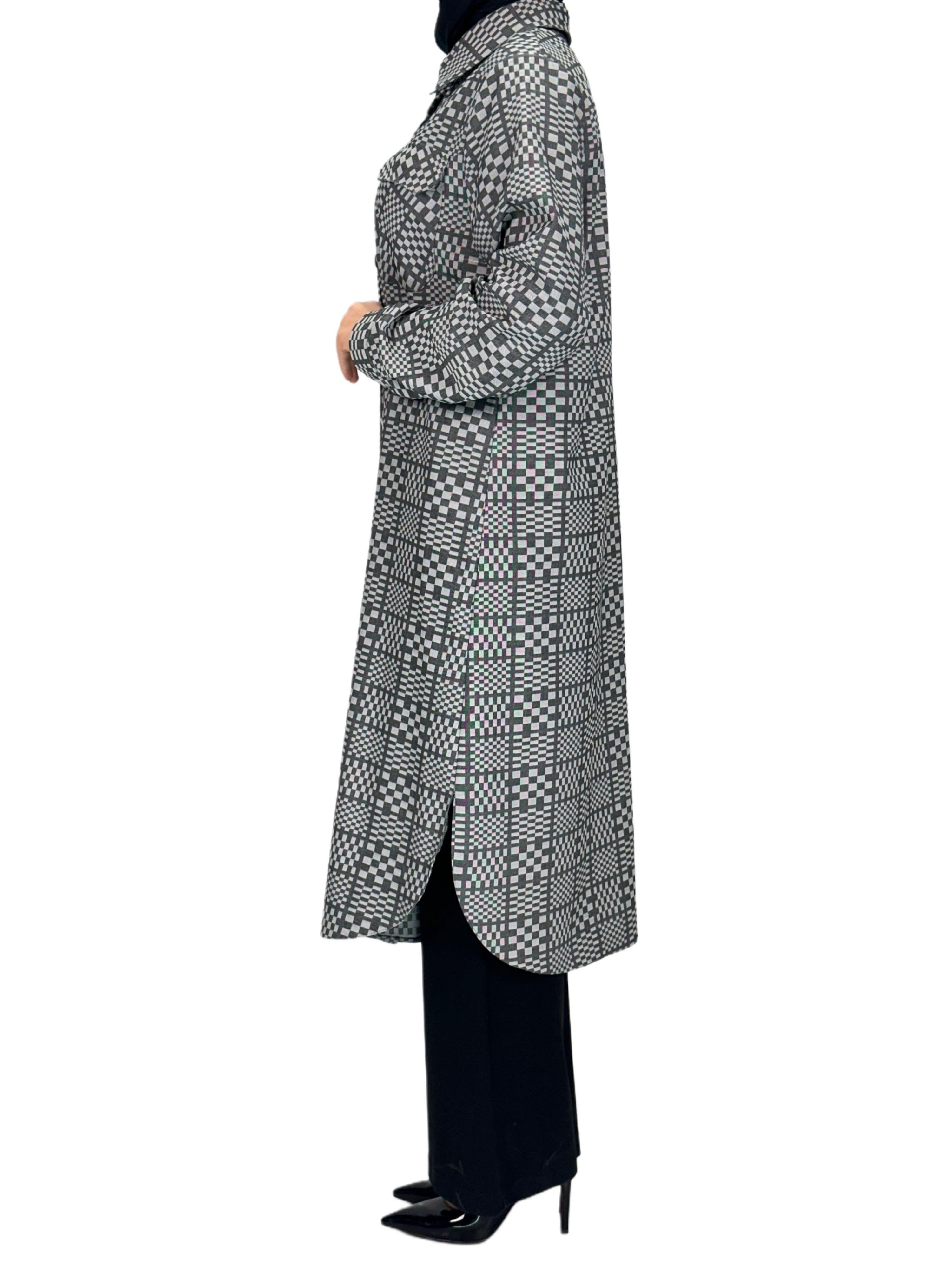 Büyük Beden Cepli Tunik Gri OTW2102