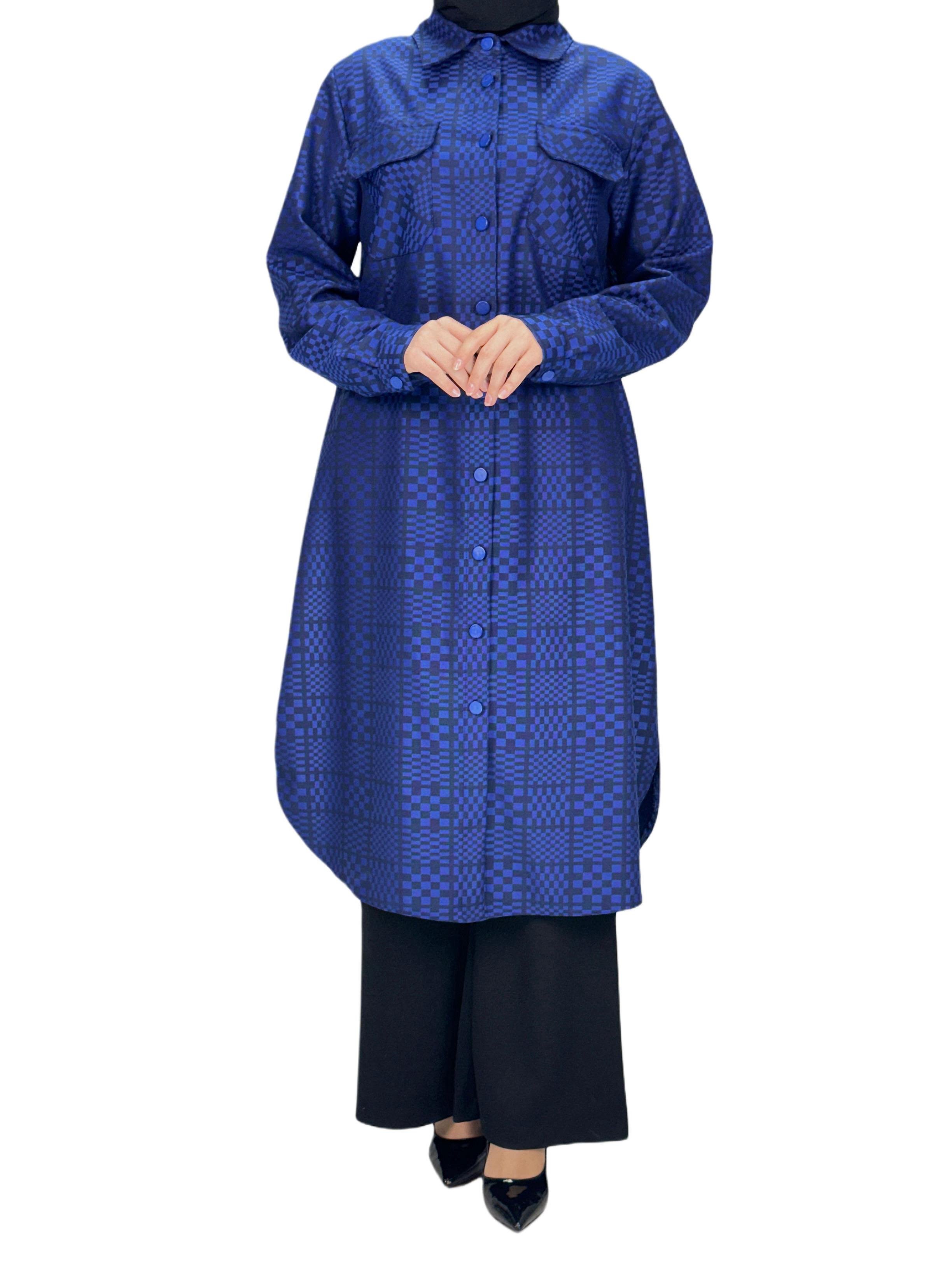 Büyük Beden Cepli Tunik Lacivert OTW2102