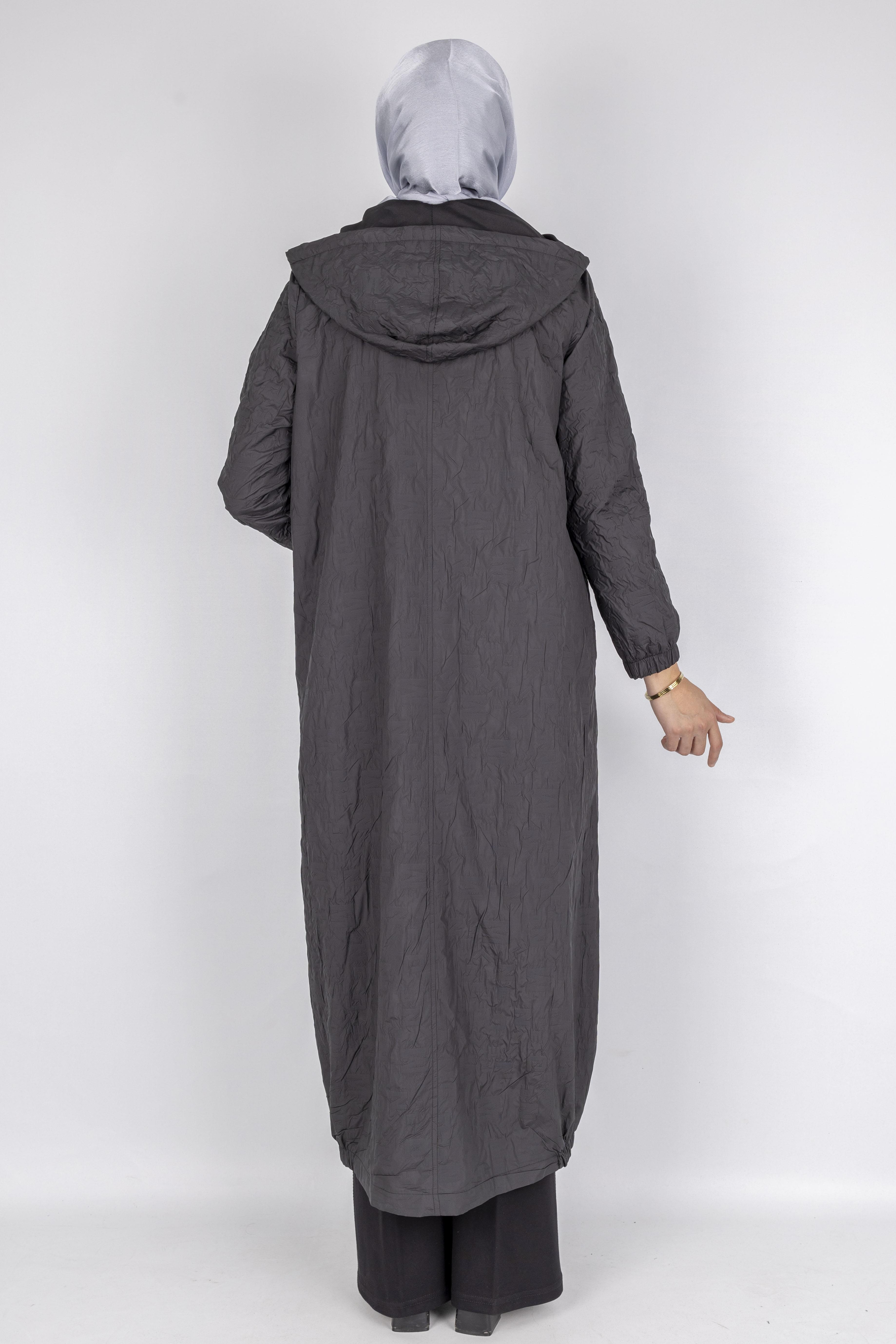 Büyük Beden Çıtçıtlı Tesettür Kap Siyah OTW607