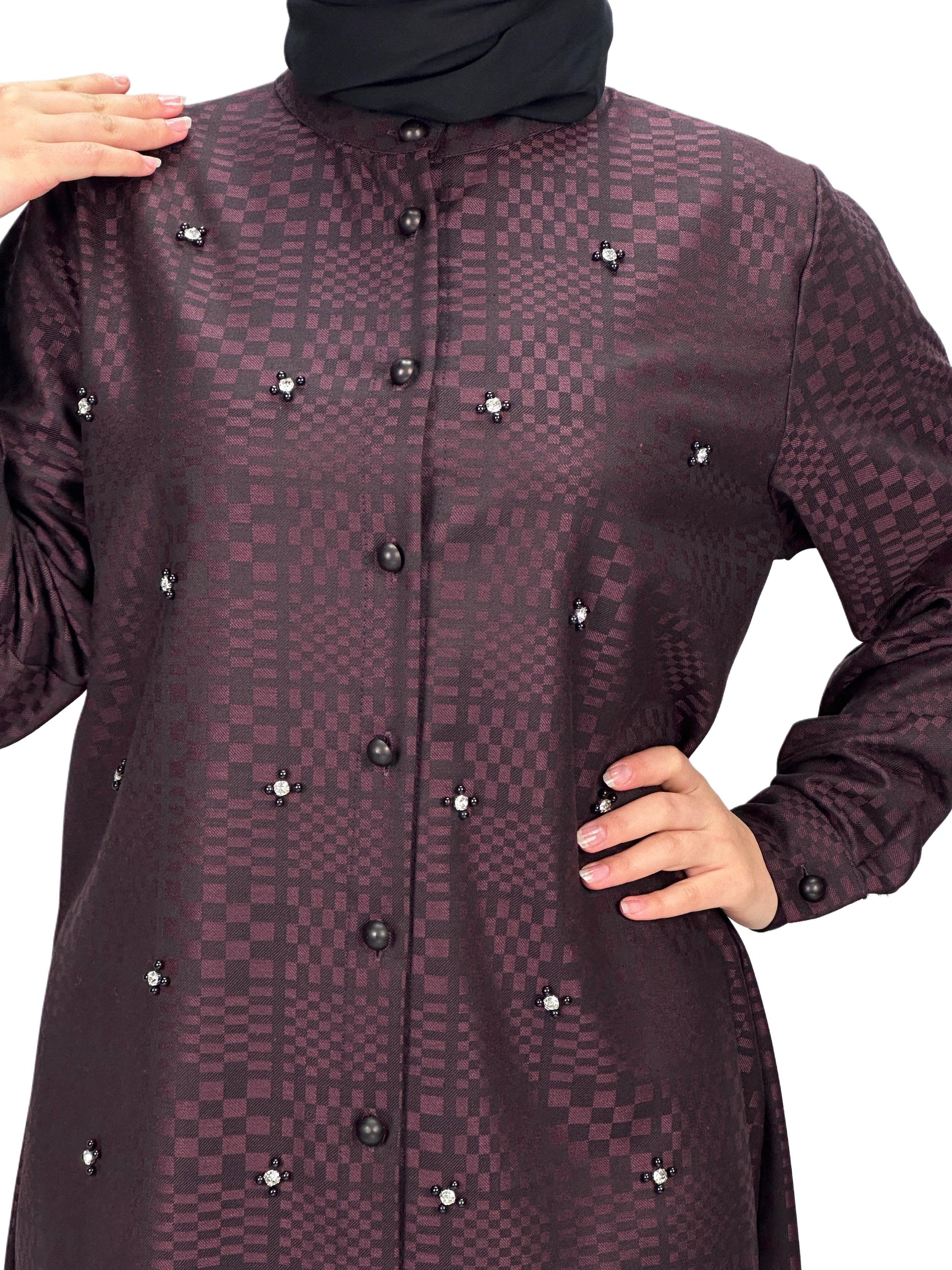 Büyük Beden Ekose Tunik Bordo OTW2103