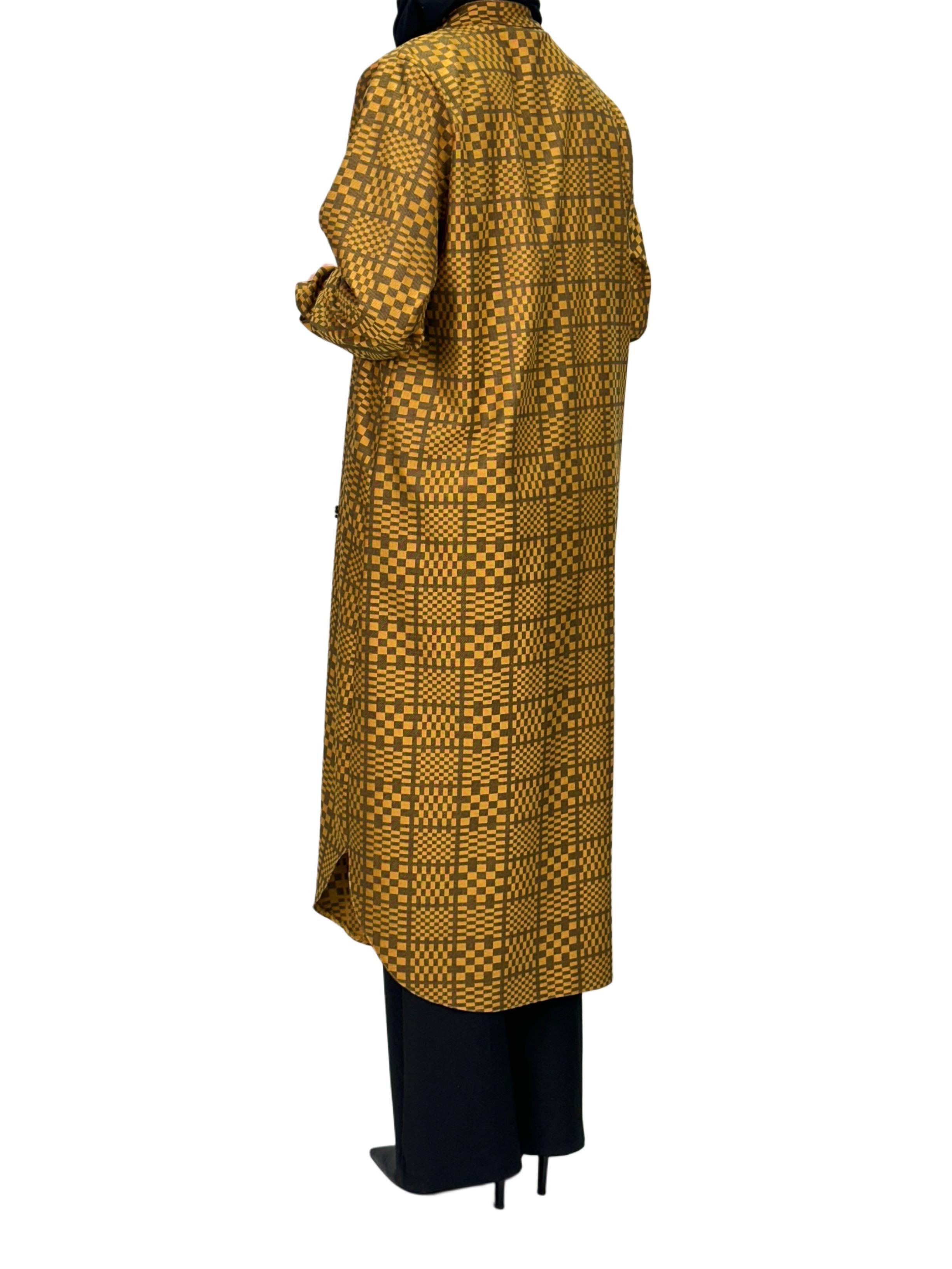 Büyük Beden Ekose Tunik Sarı OTW2103