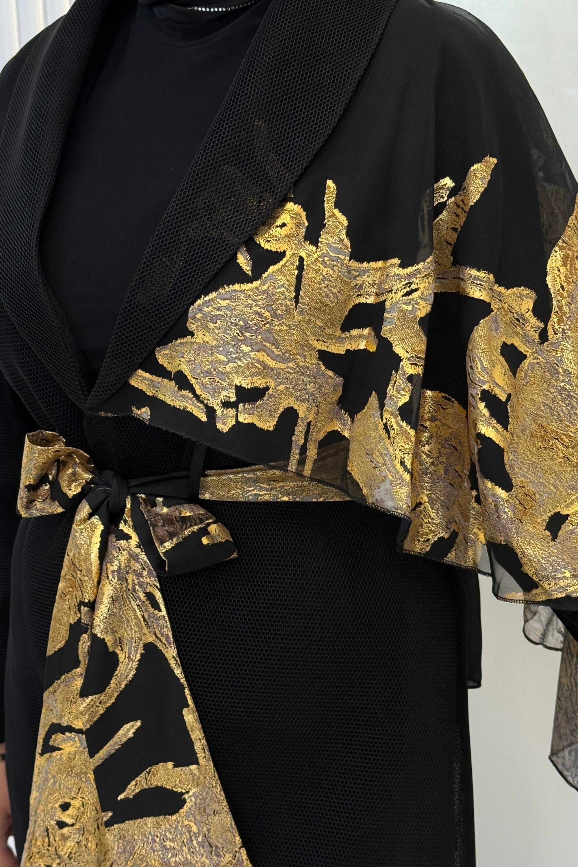Büyük Beden Gold Desenli Pantolonlu Takım Siyah OTW47806