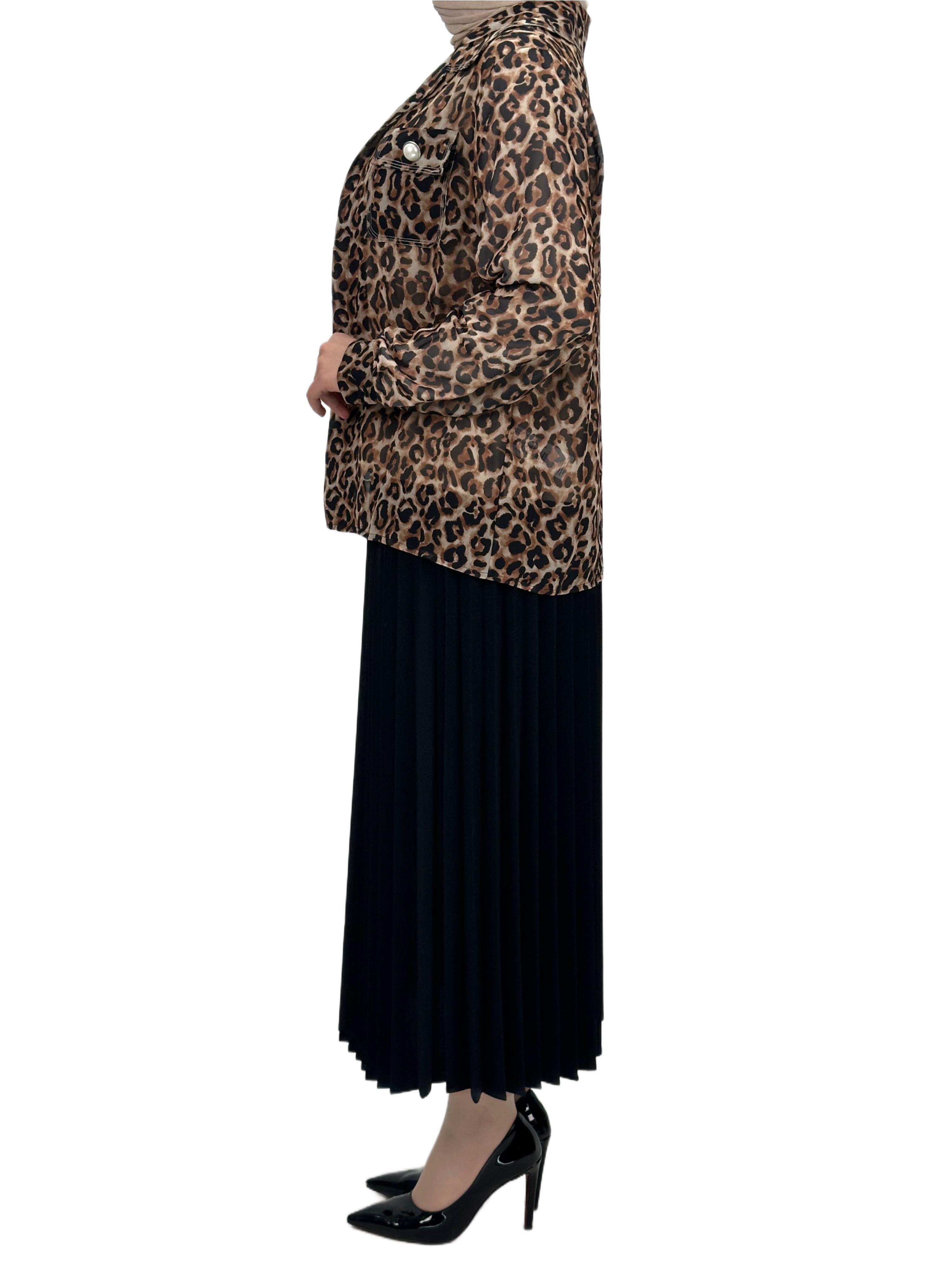 Büyük Beden Gömlek ve Bluz Takım Kahve OTW60014