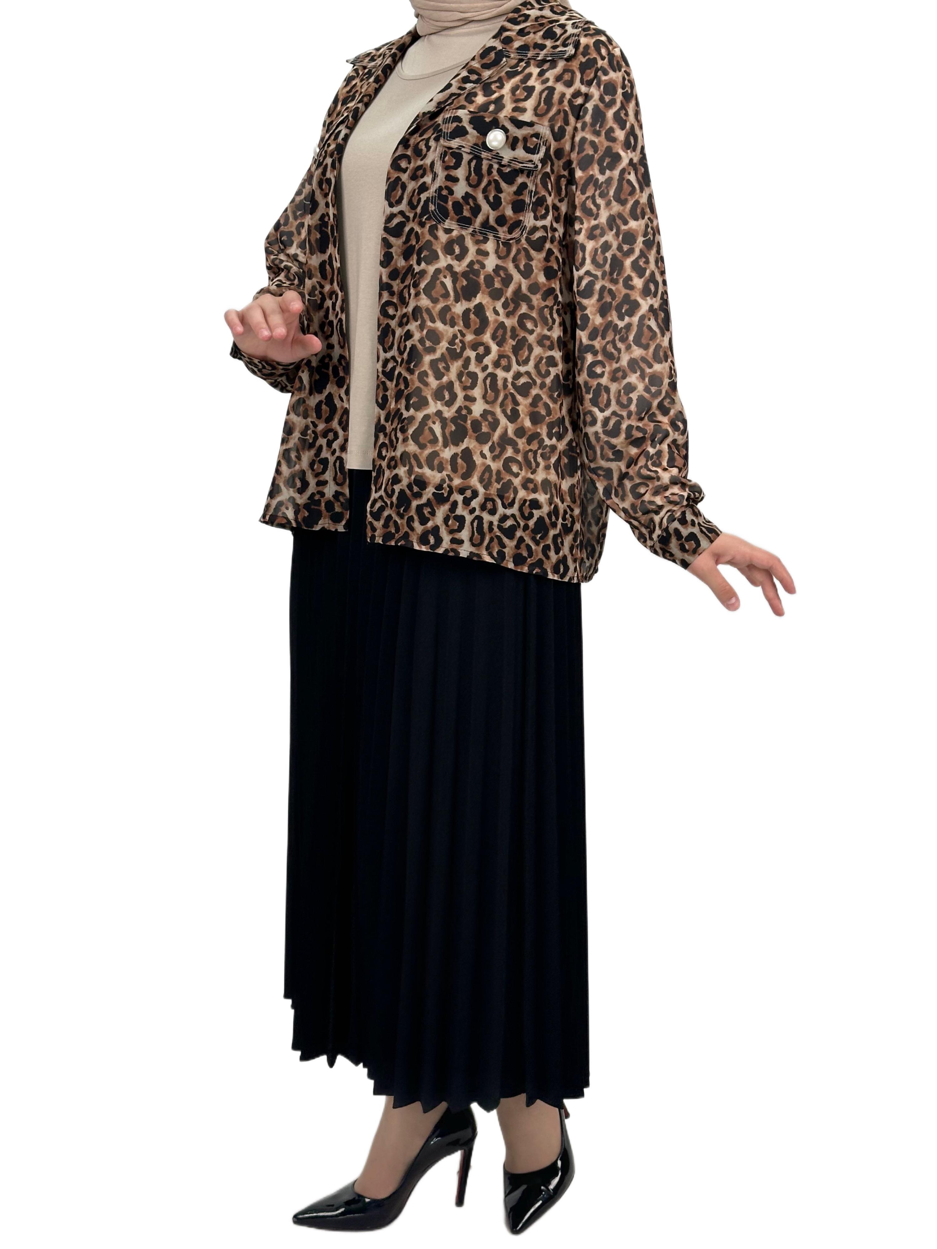 Büyük Beden Gömlek ve Bluz Takım Kahve OTW60014