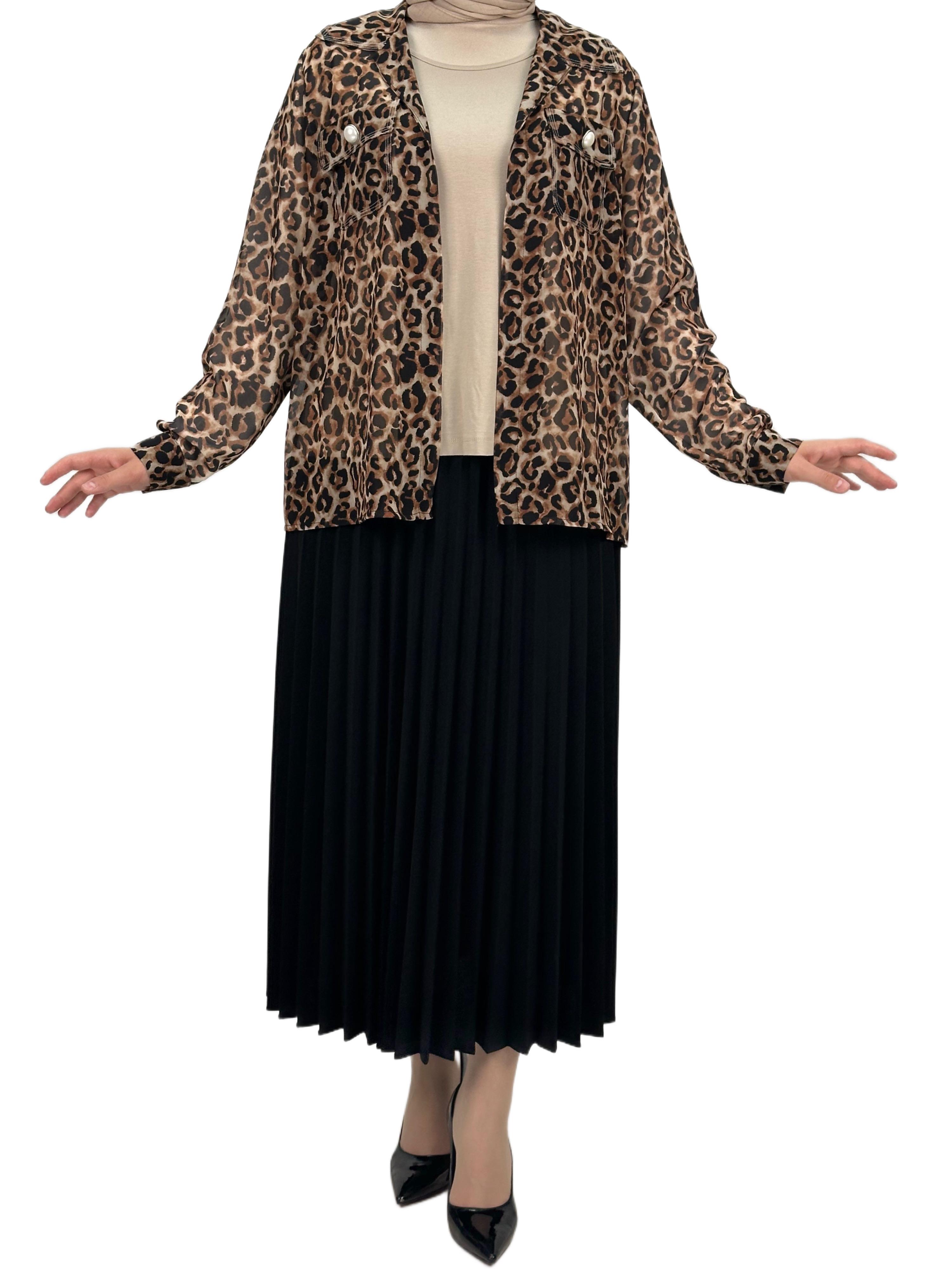 Büyük Beden Gömlek ve Bluz Takım Kahve OTW60014